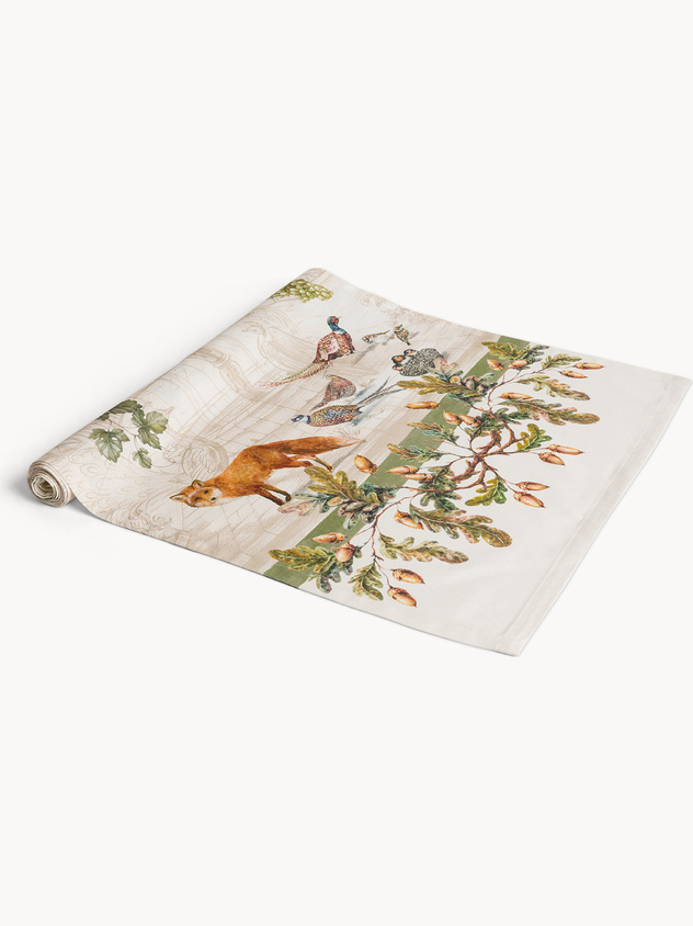 Artemide table runner by Tessitura Randi in printed pure cotton drill