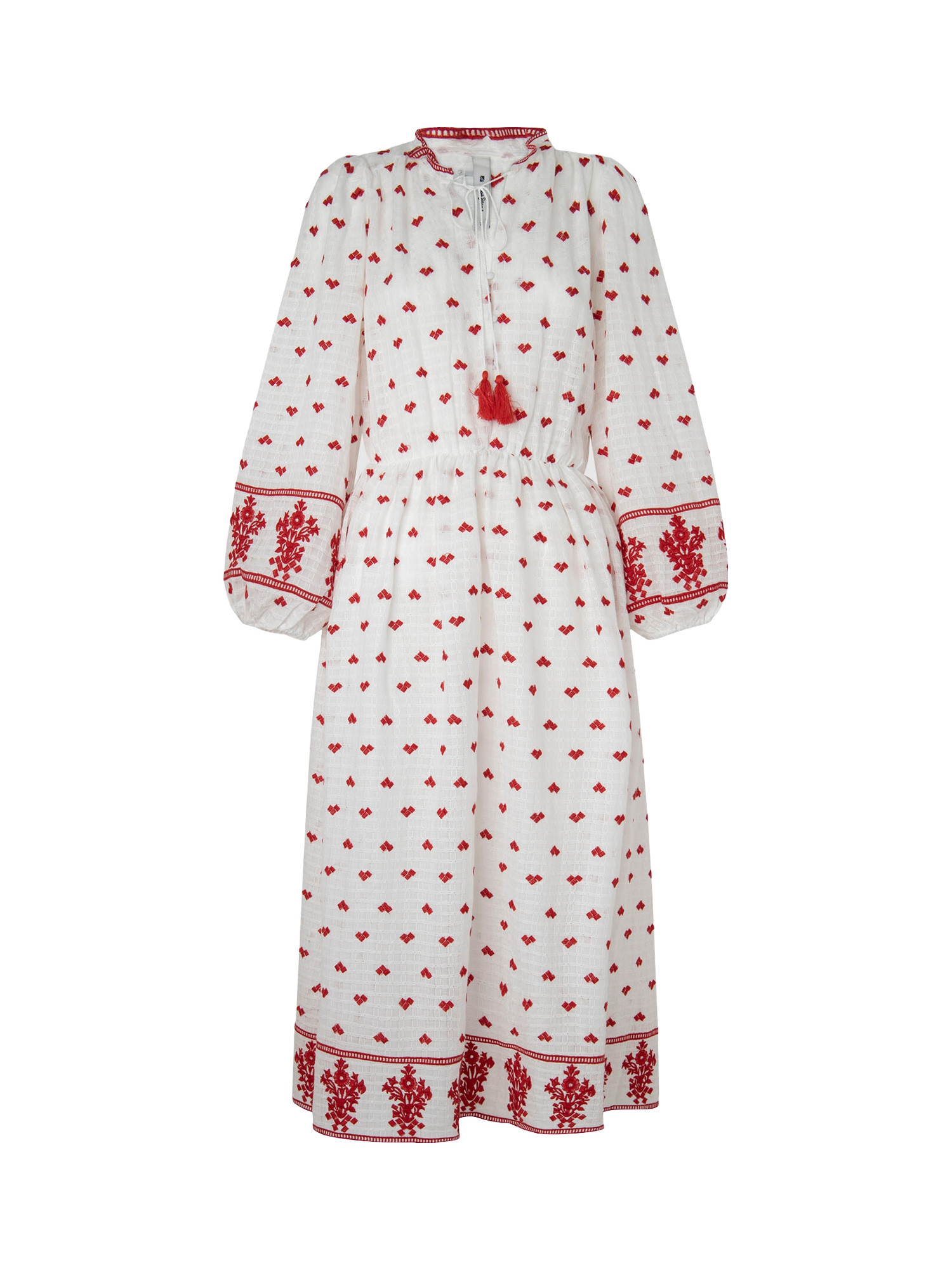 Pepe Jeans - Long patterned dress, White, large image number 0