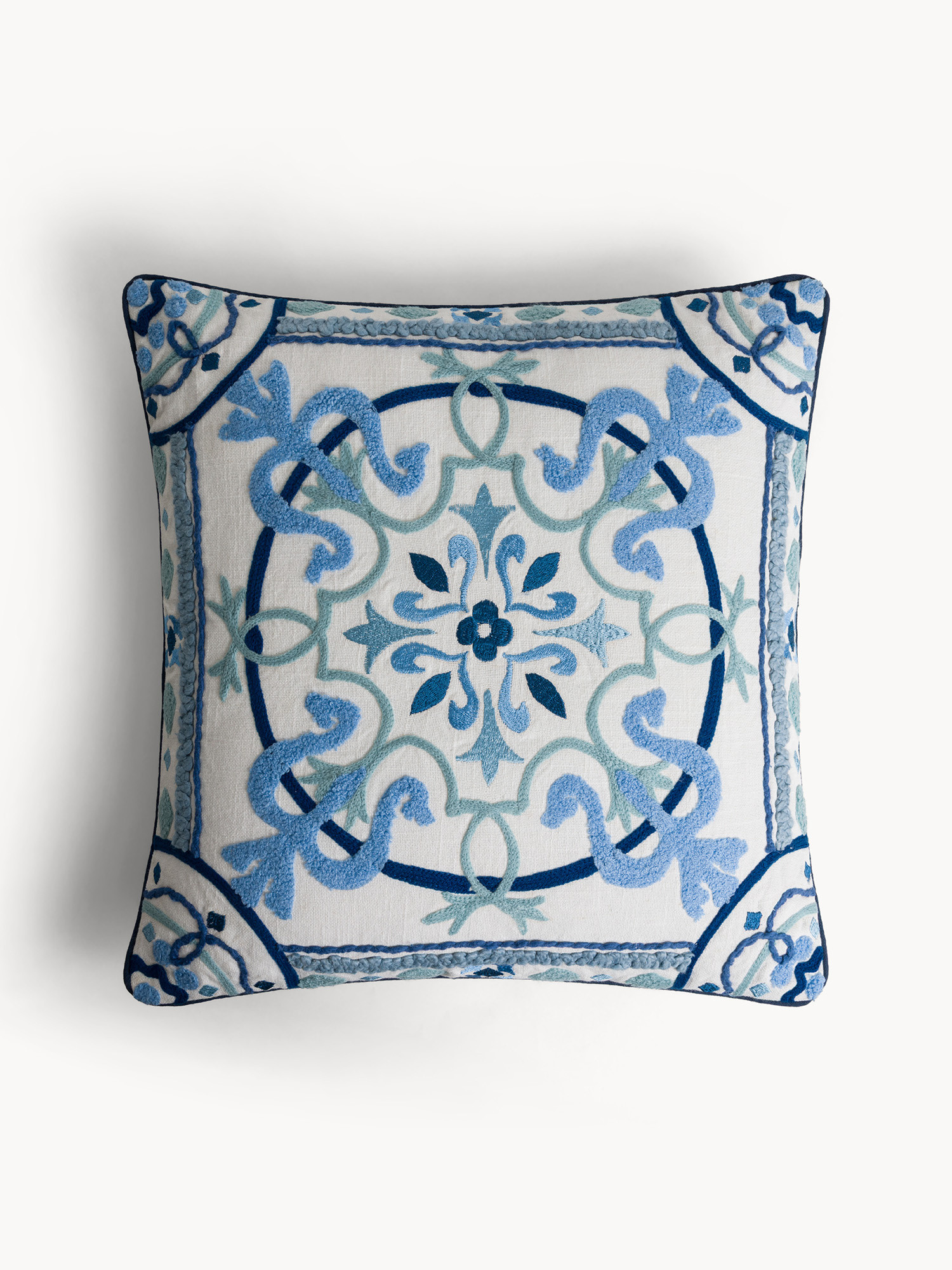 Cuscino motivo geometrico in cotone 45x45cm, Multicolor, large image number 0