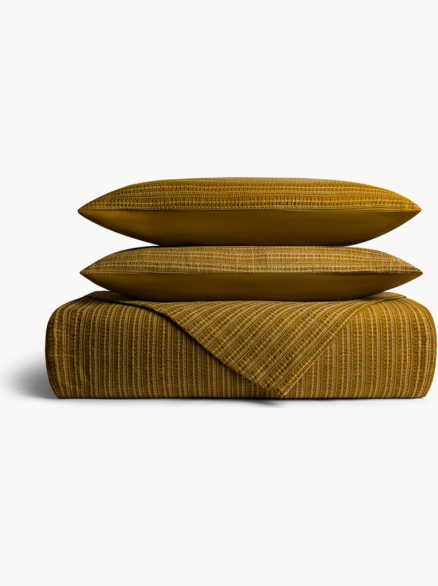 Pure washed cotton waffle-weave duvet cover