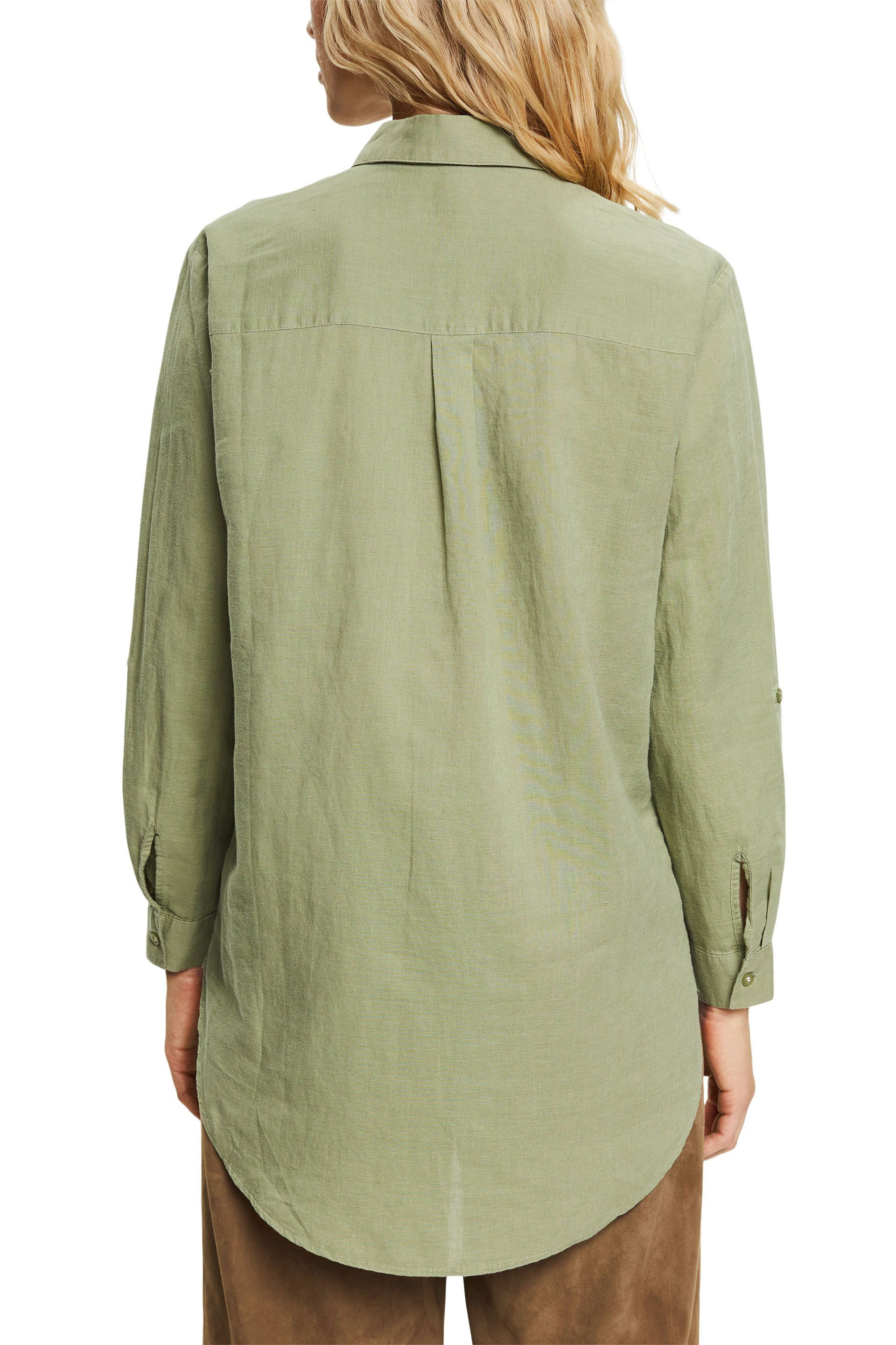 Camicia in misto lino, Verde, large image number 2