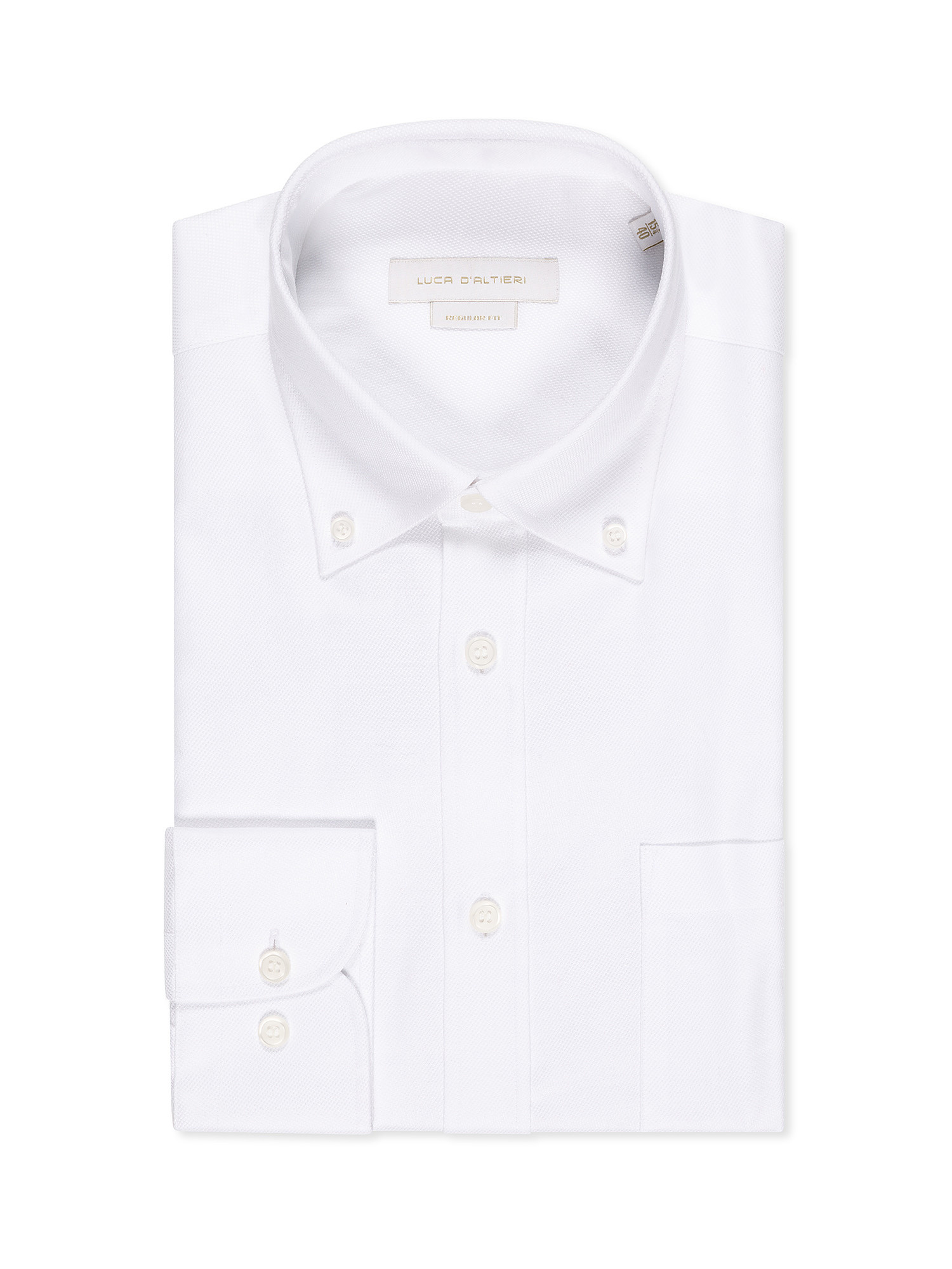 Regular fit shirt in pure cotton, White, large image number 0