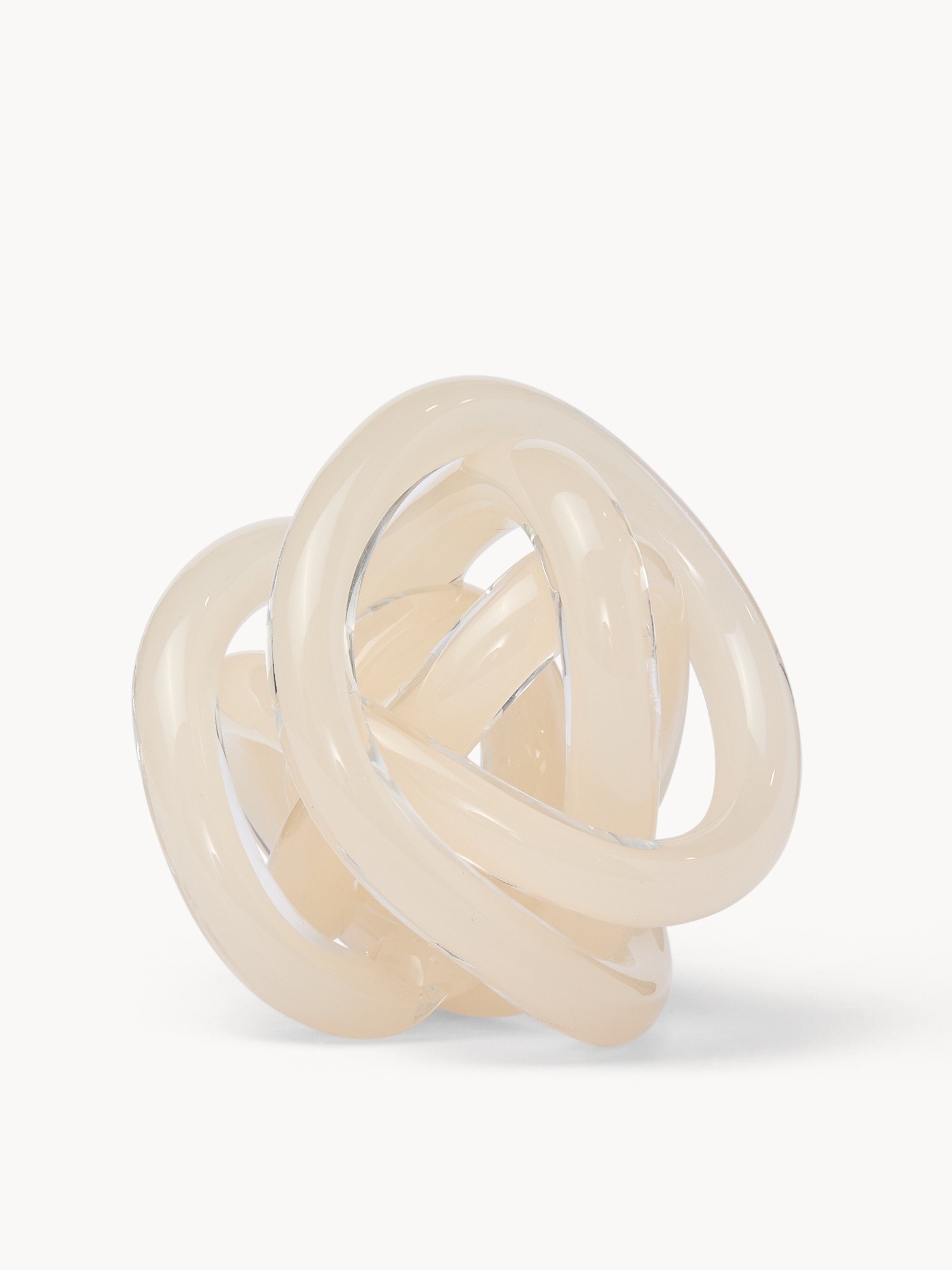 Handmade colored glass knot, Beige, large image number 0