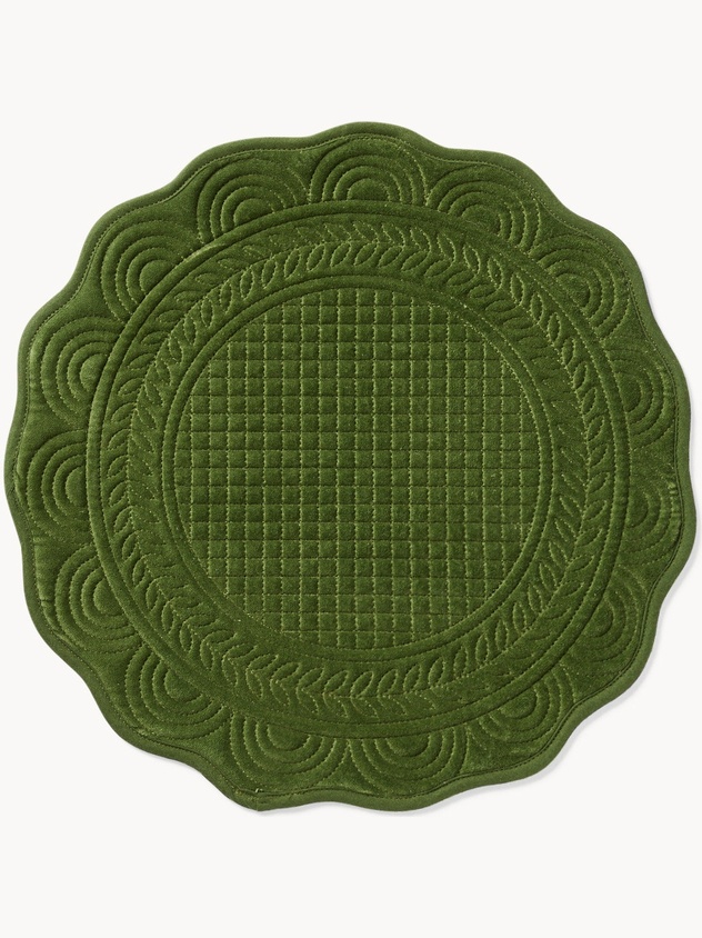 Quilted cotton velvet placemat