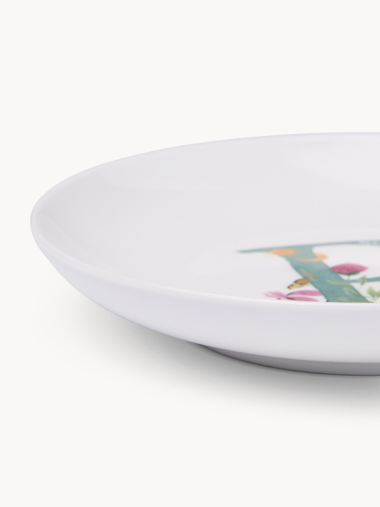 Piattino pane in new bone china lettera R, Bianco 1, large image number 0