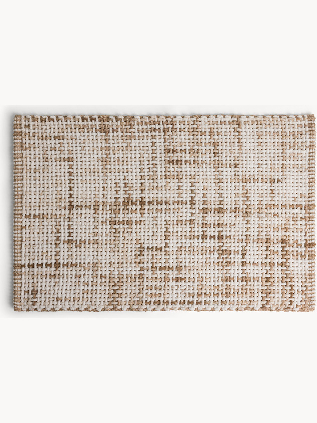 Chenille bath mat woven