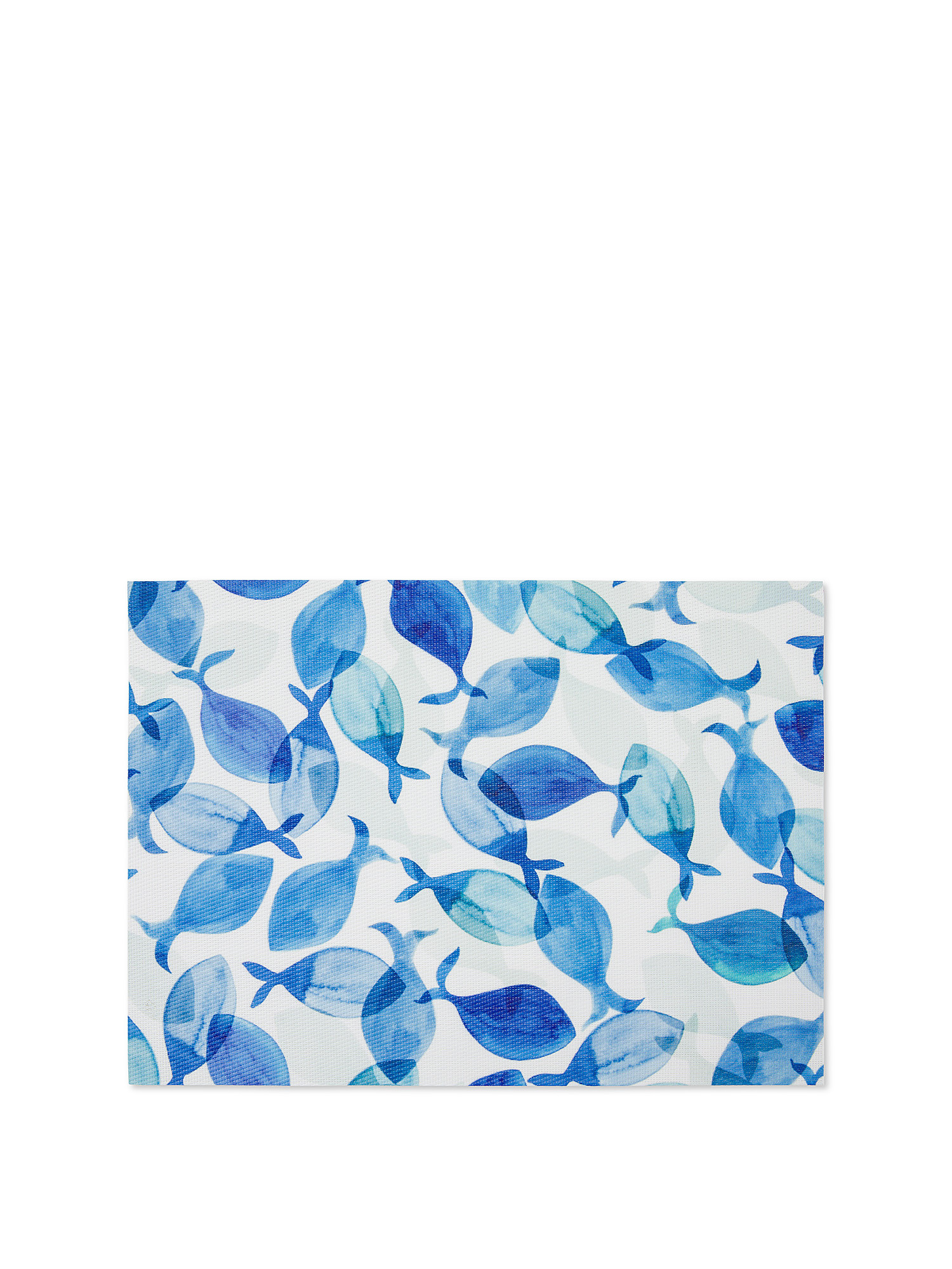 PVC placemat with fish print, Blue, large image number 0