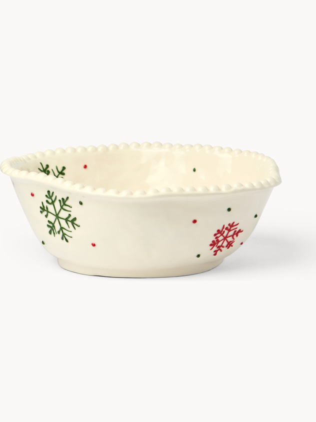 Insalatiera in porcellana motivo villaggio di Natale