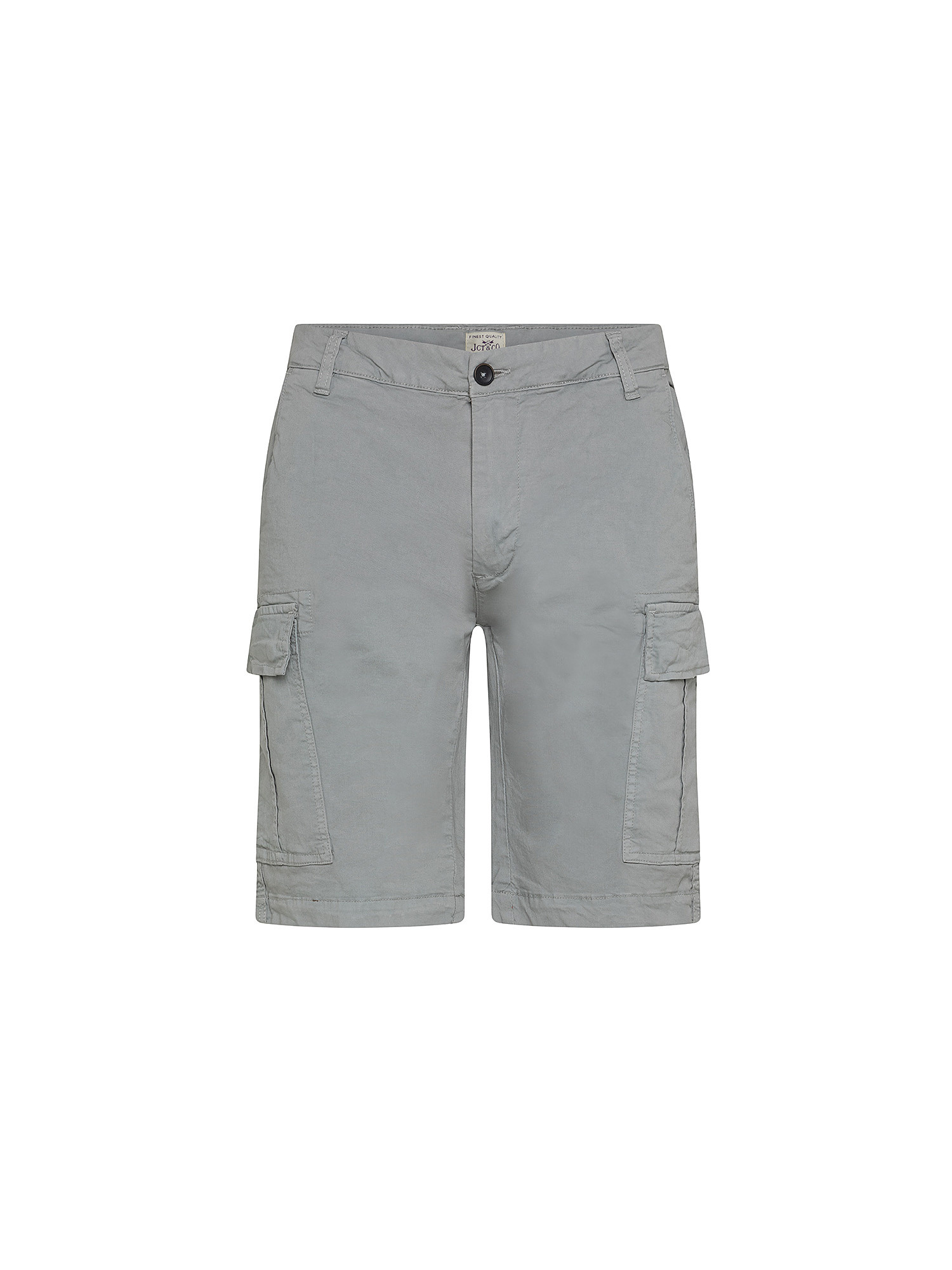 Stretch cotton cargo bermuda shorts, Light Grey, large image number 0