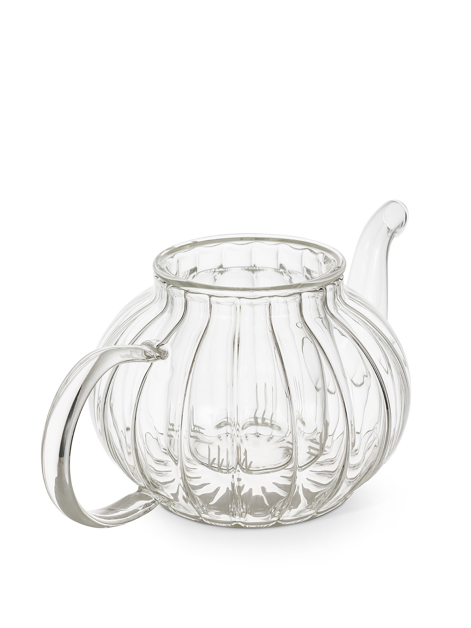 Optical effect glass teapot, Transparent, large image number 1