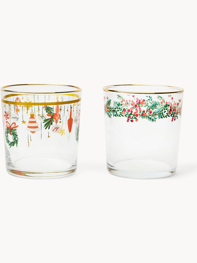 Christmas-patterned glasses