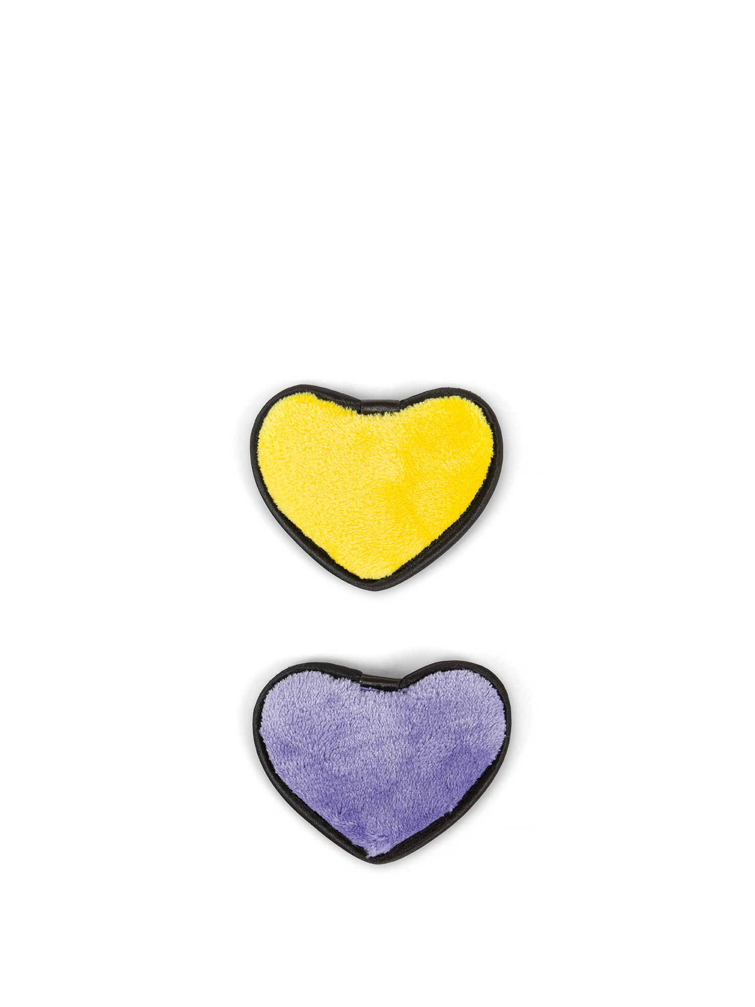 Set of 2 heart-shaped makeup remover sponges, Yellow, large image number 0