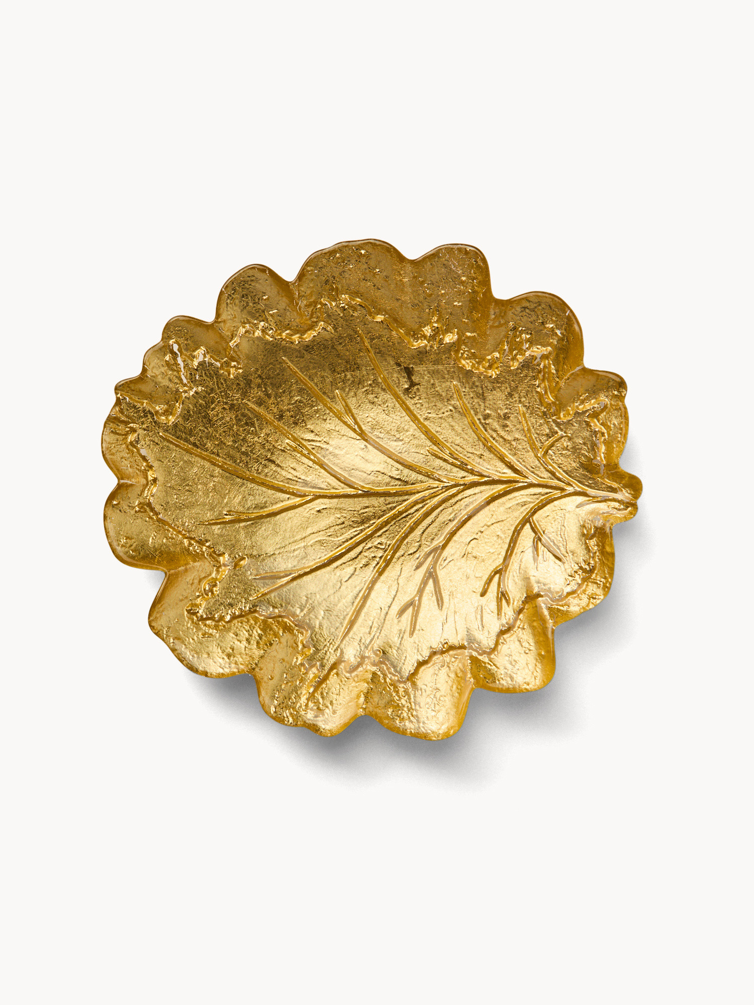 Piatto in vetro a foglia, Oro, large image number 0