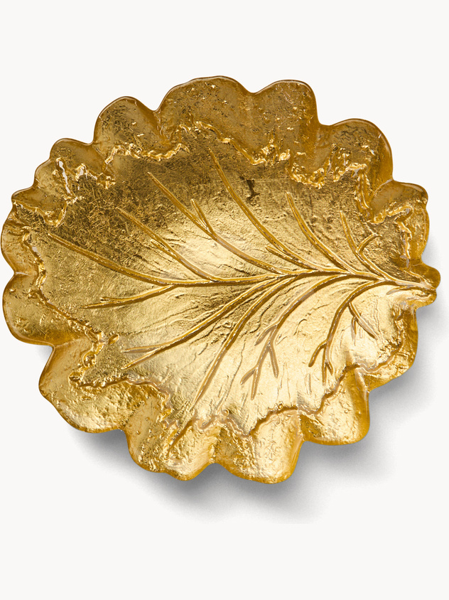 Piatto in vetro a foglia