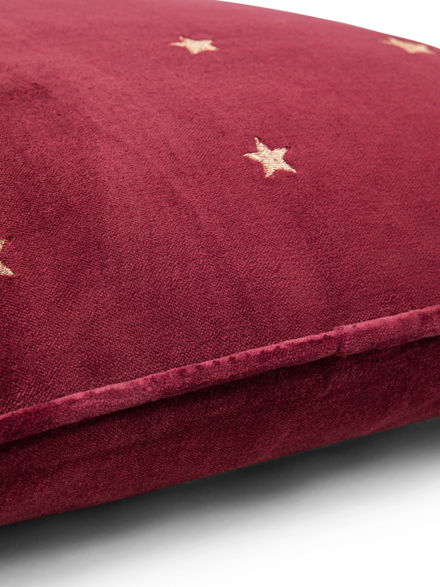 Cuscino velluto stelle ricamate 45x45cm, Rosso, large image number 2
