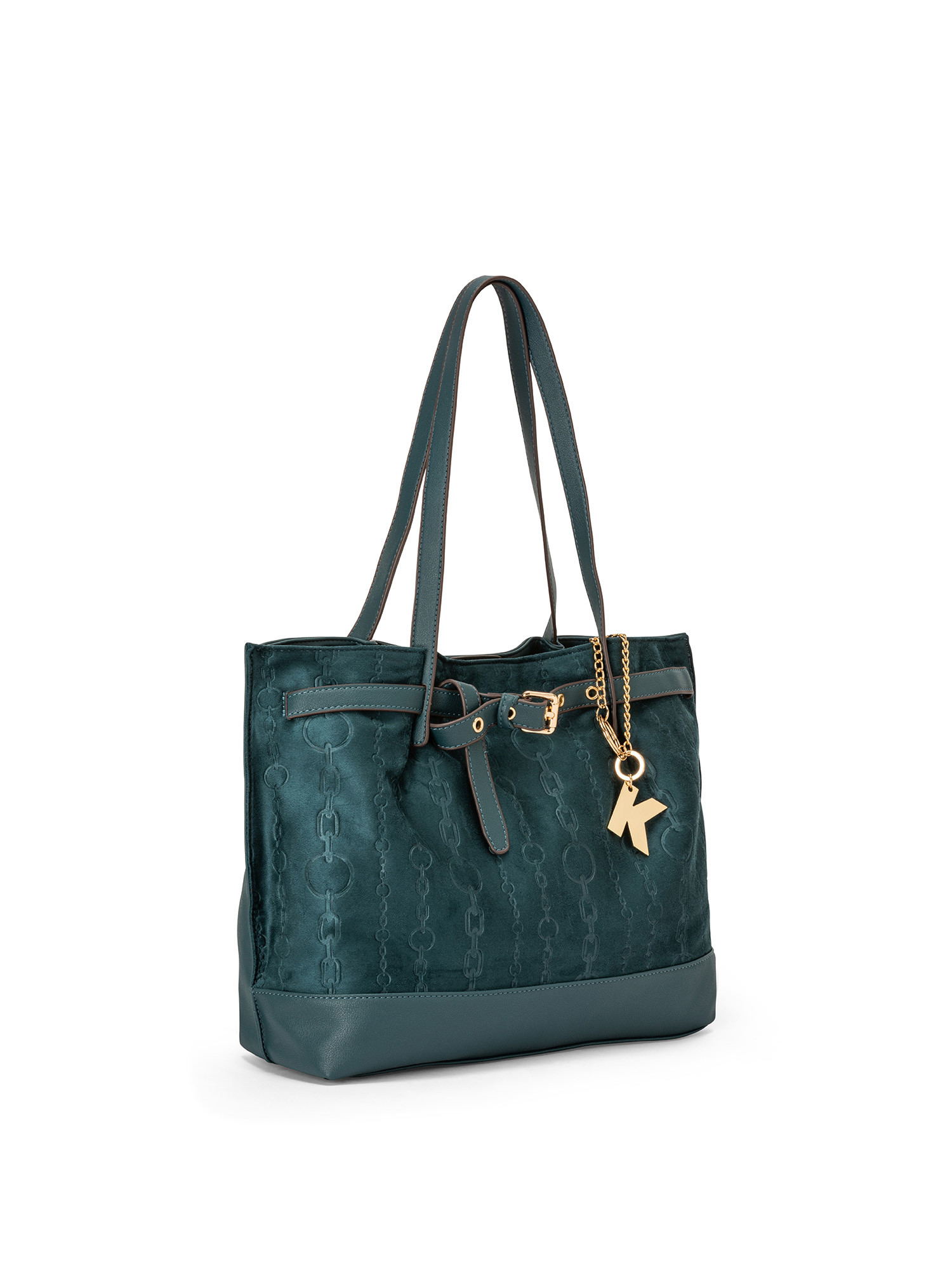 Koan - Shopping bag with print, Green teal, large image number 1