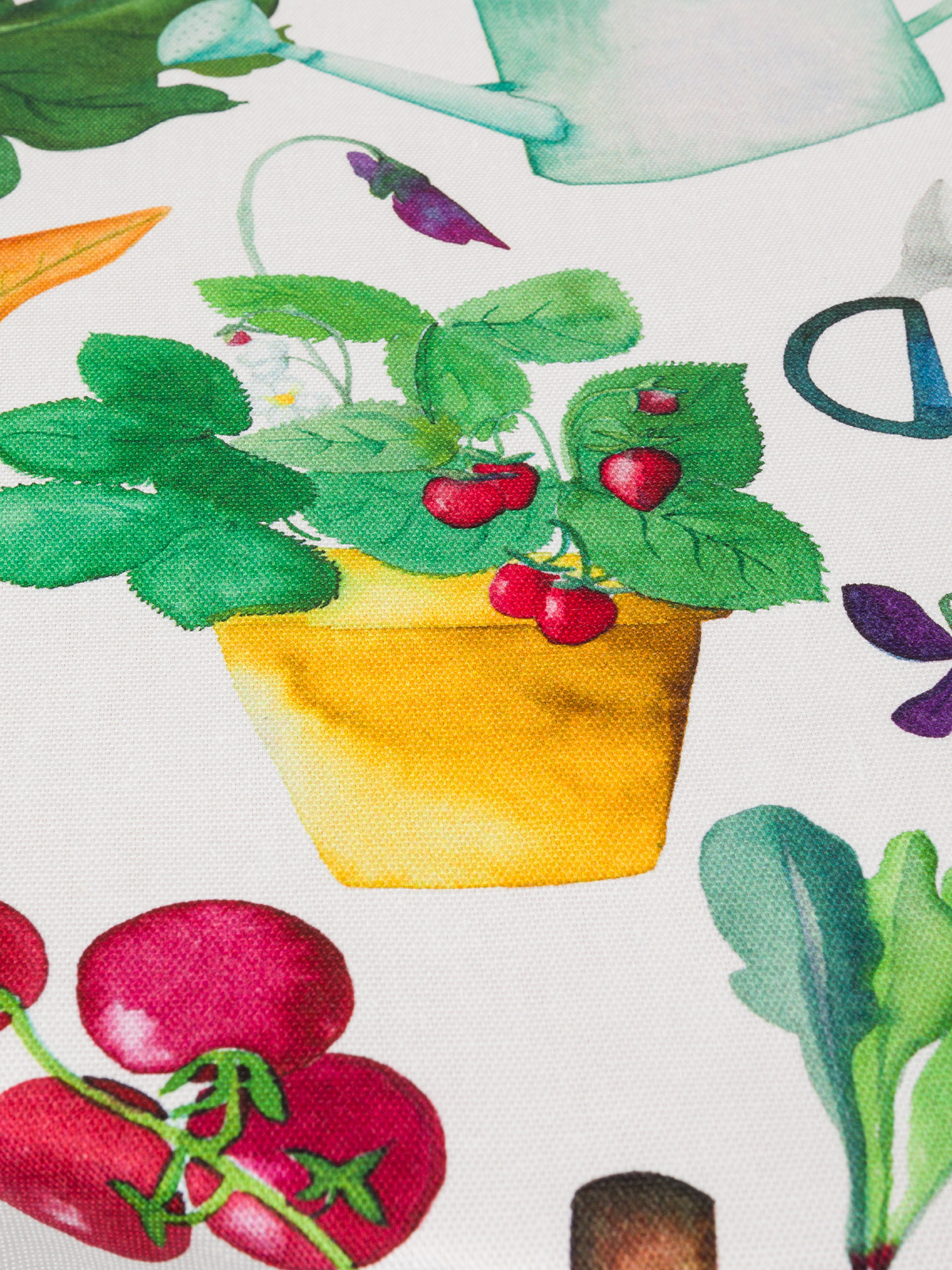 Tovaglia rotonda panama di cotone stampa vegetale, Multicolor, large image number 1