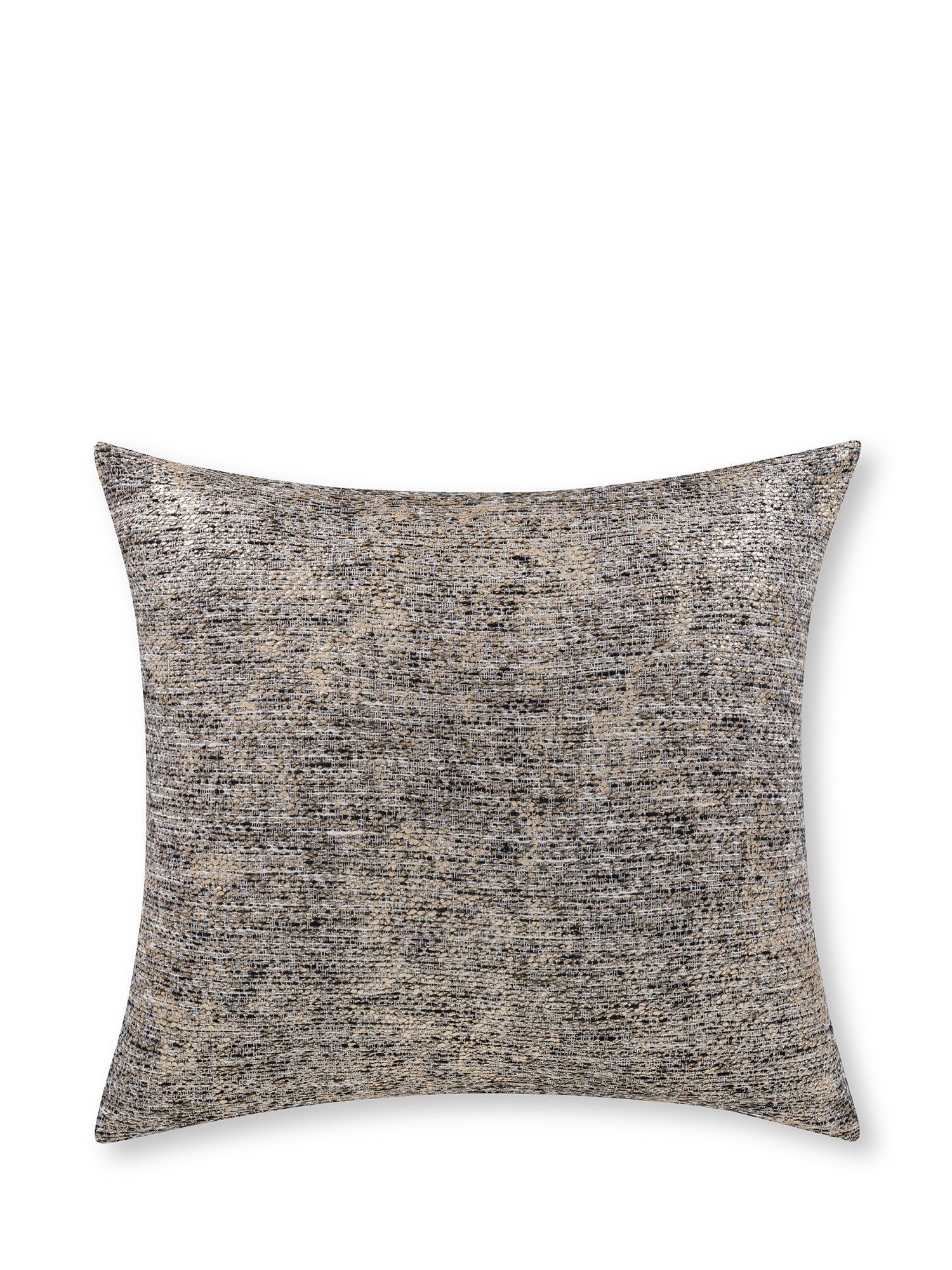 Cushion in jacquard fabric with black and gold relief pattern 45x45 cm, Black, large image number 0