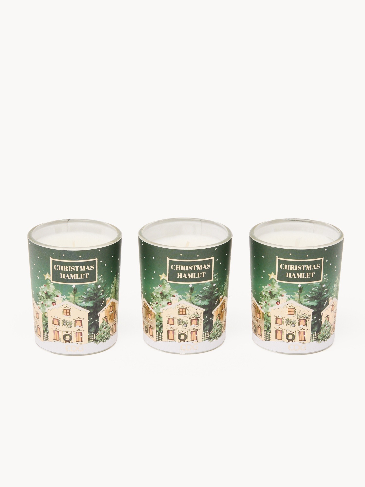 Set of 3 scented candles in a gift box, Dark Green, large image number 1