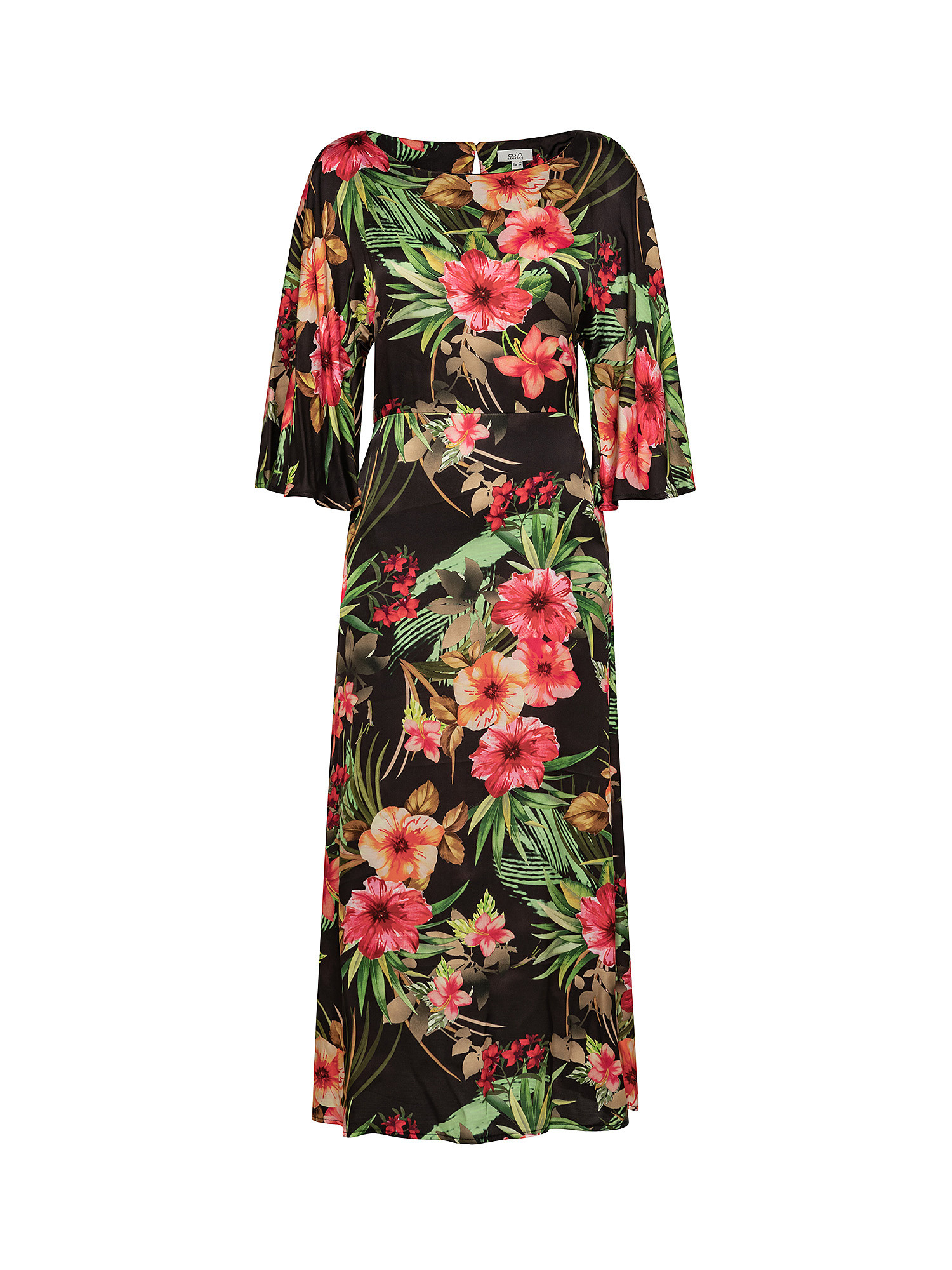 Floral patterned dress, Black, large image number 0