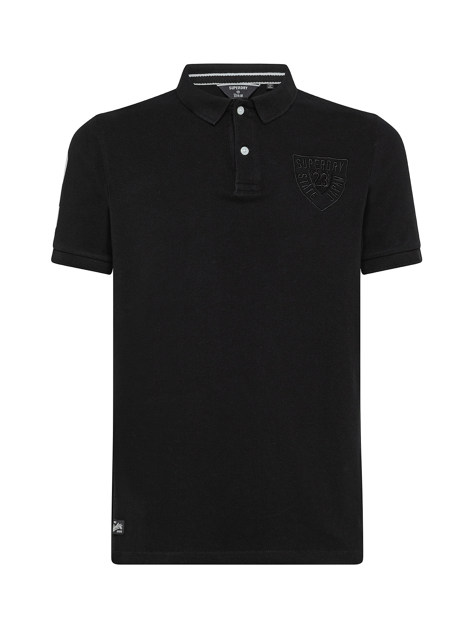 Polo shirt with embroidered graphics, Black, large image number 0