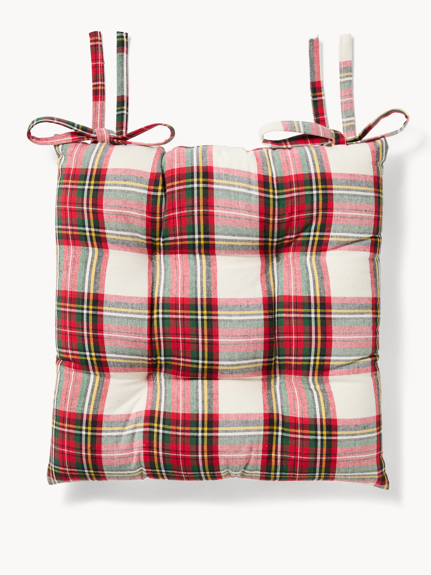 Cuscino da sedia tartan in puro cotone tinto filo, Multicolor, large image number 0