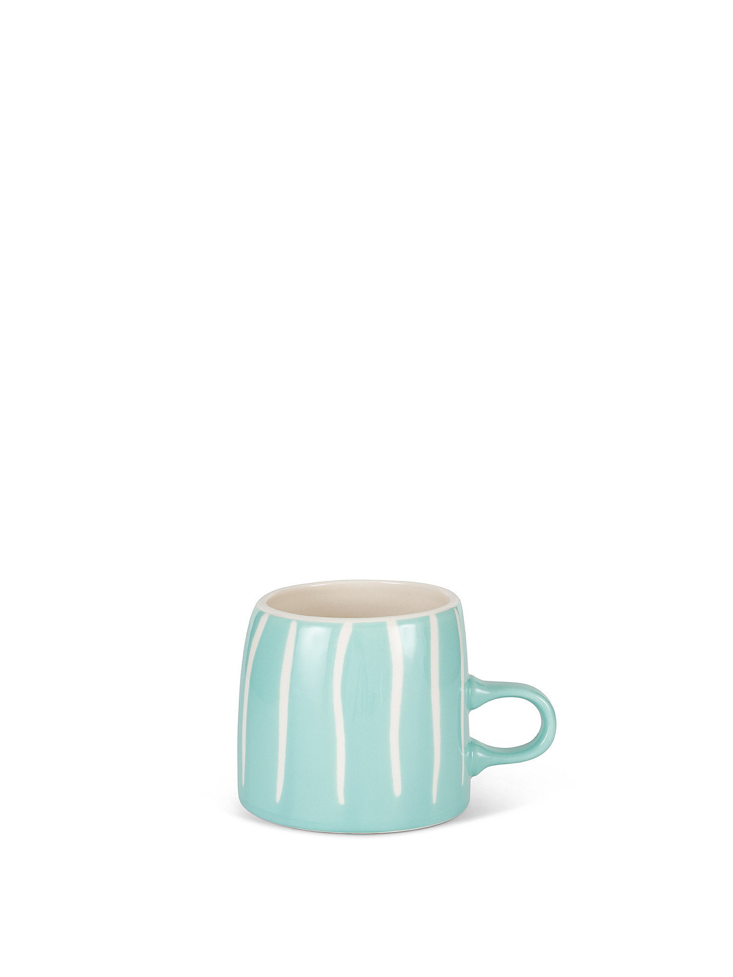 Striped stoneware mug, Teal, large image number 0