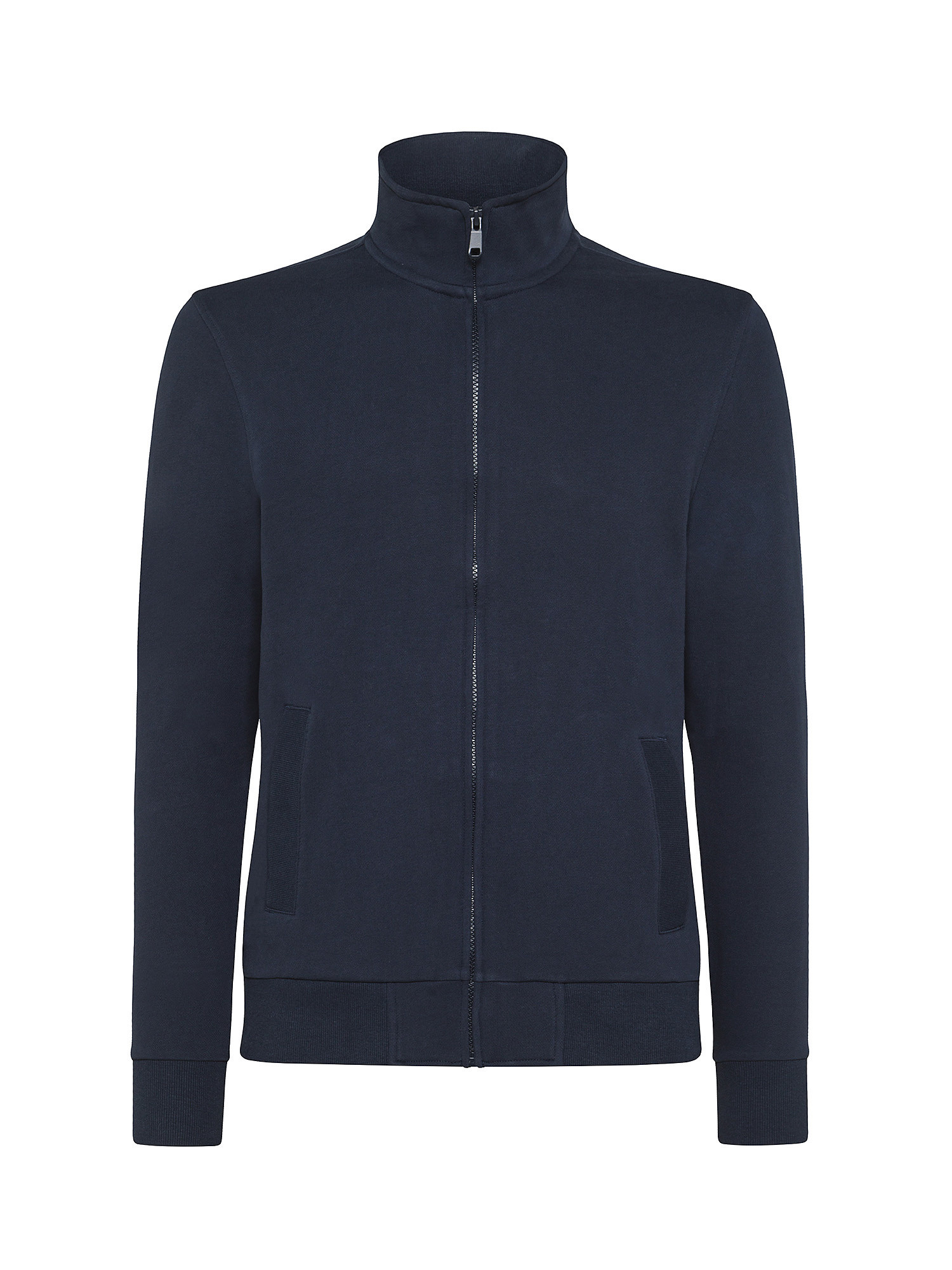 JCT - Full zip sweatshirt in pure cotton, Dark Blue, large image number 0