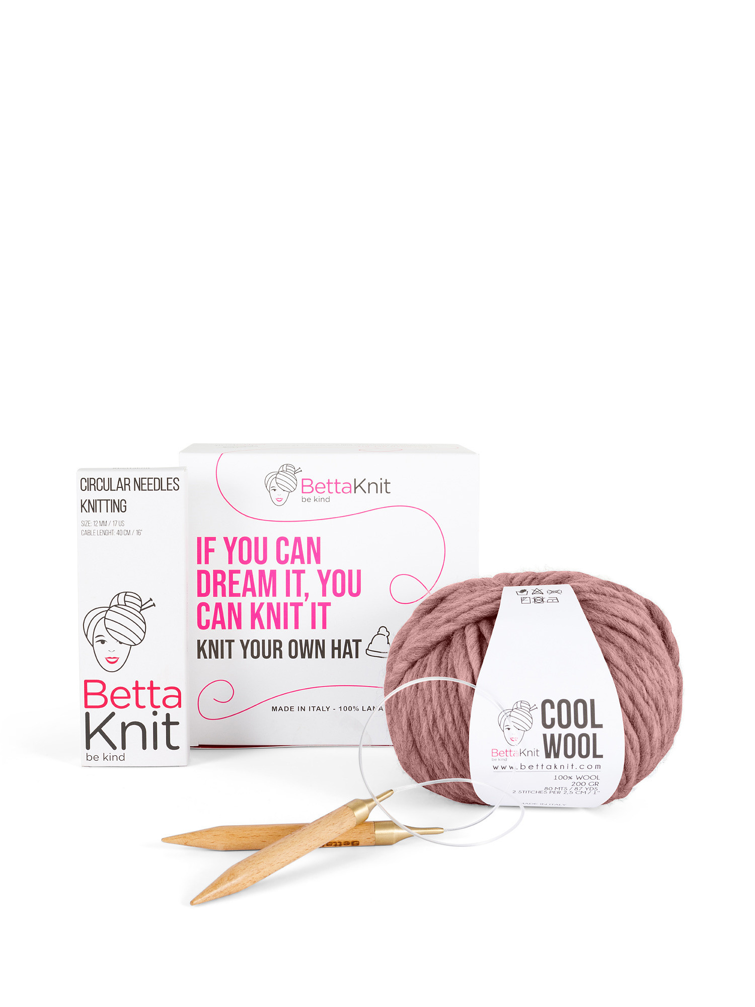 Set gomitolo Cool Wool pura lana by BettaKnit, Rosa antico, large image number 0