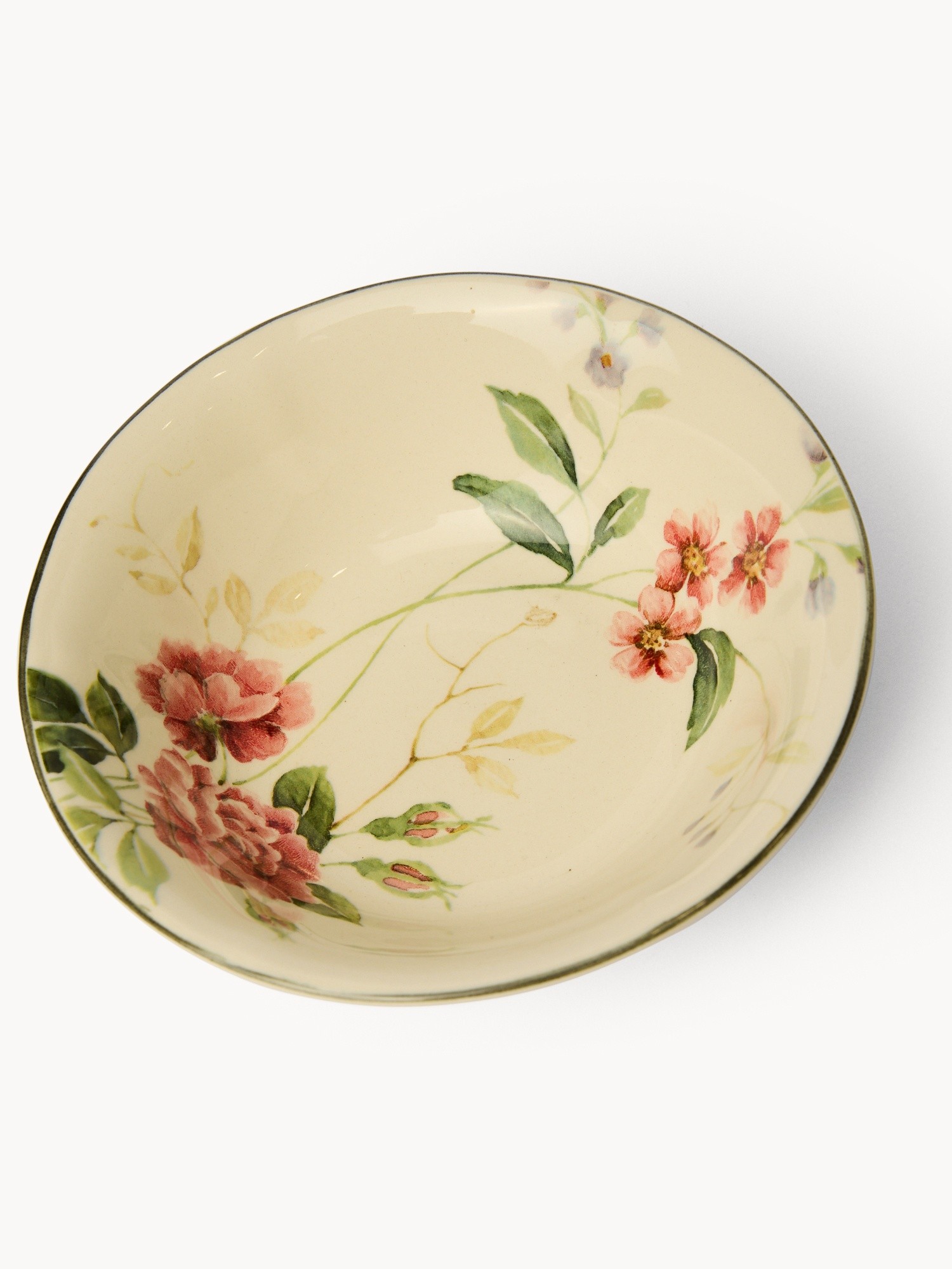 Floral-Motif Ceramic Bowl - Discounted Price, Multicolor, large image number 1