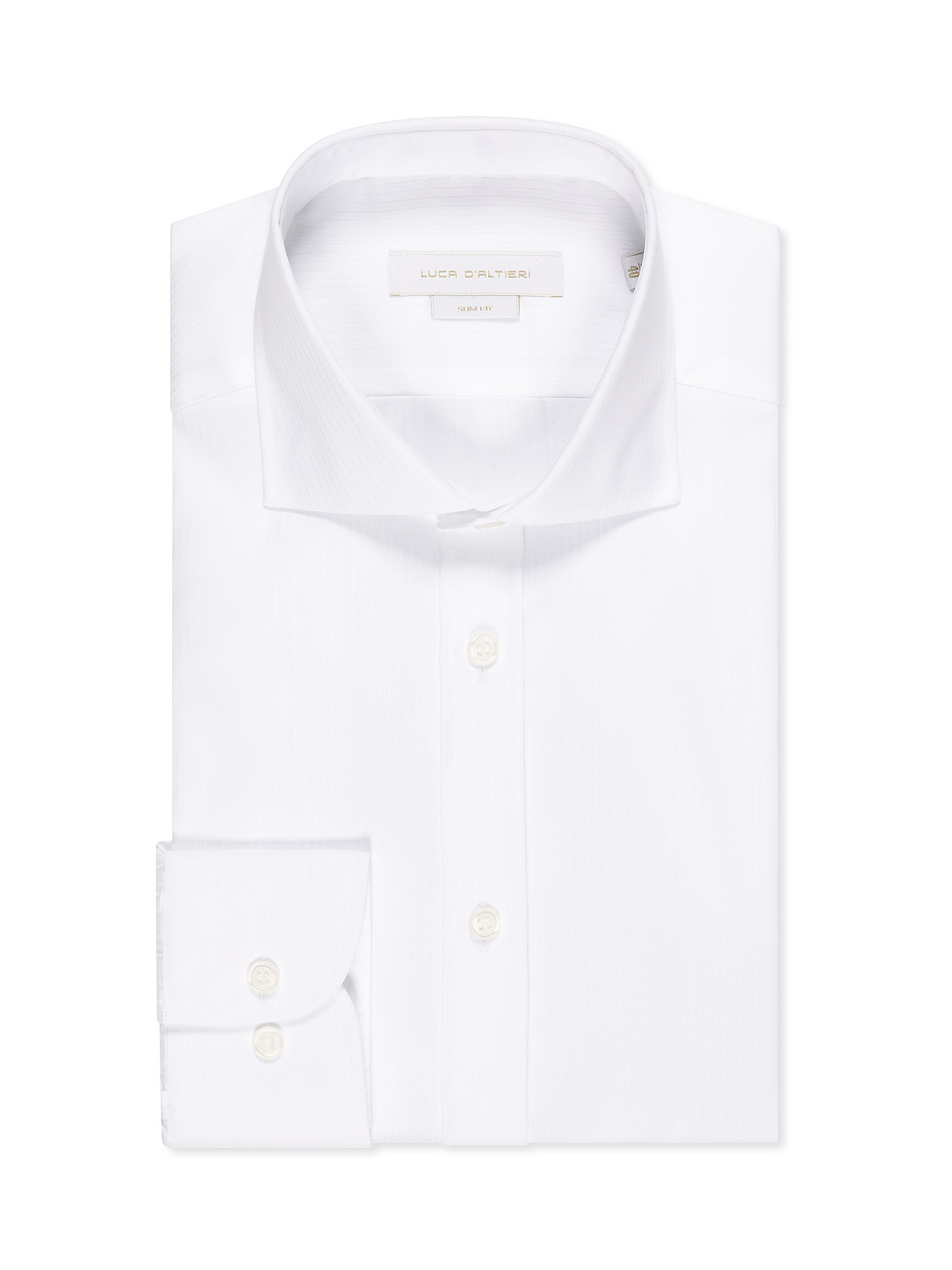 Camicia slim fit in puro cotone, Bianco 3, large image number 0