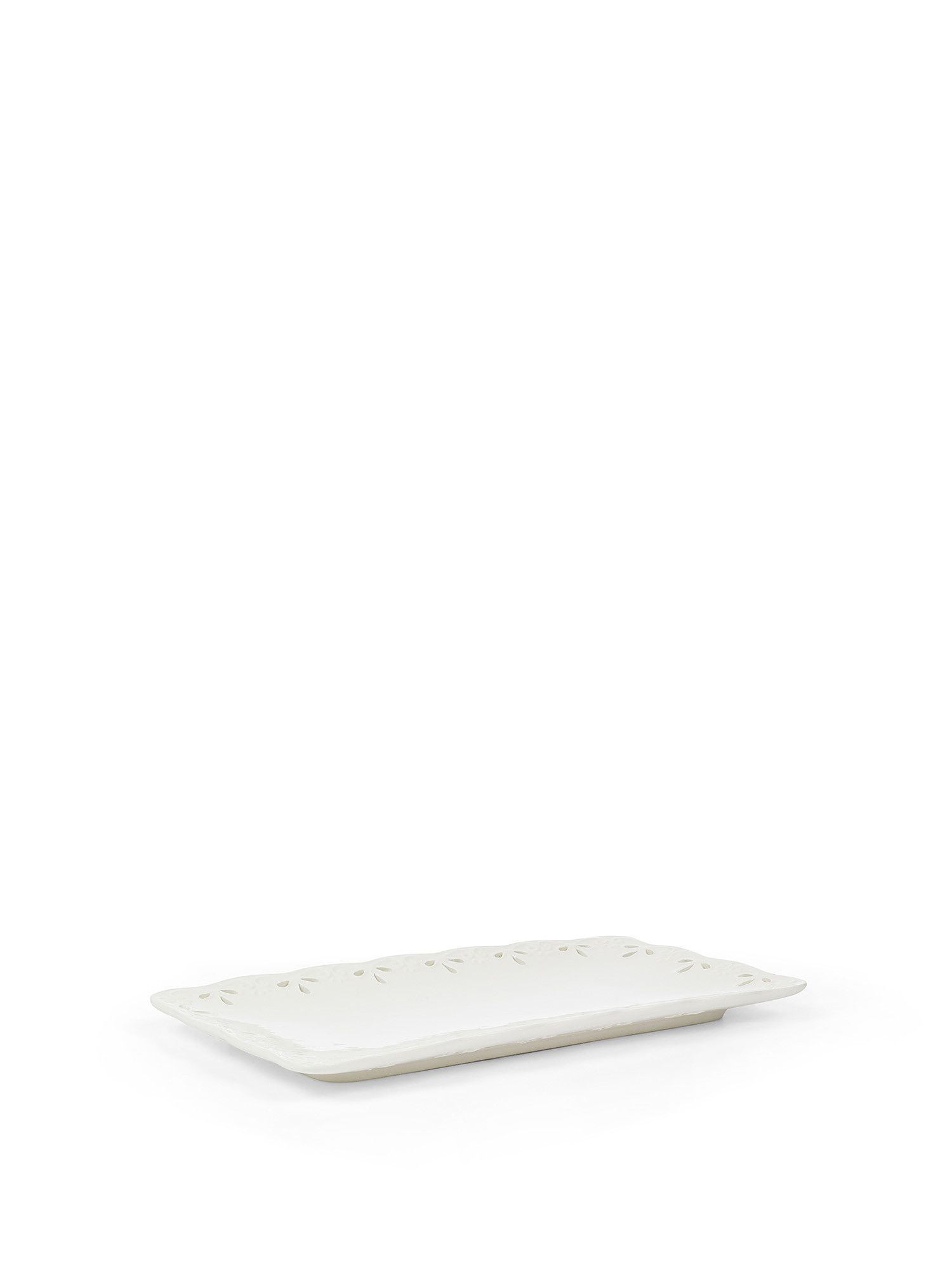 Perforated ceramic tray, White, large image number 0