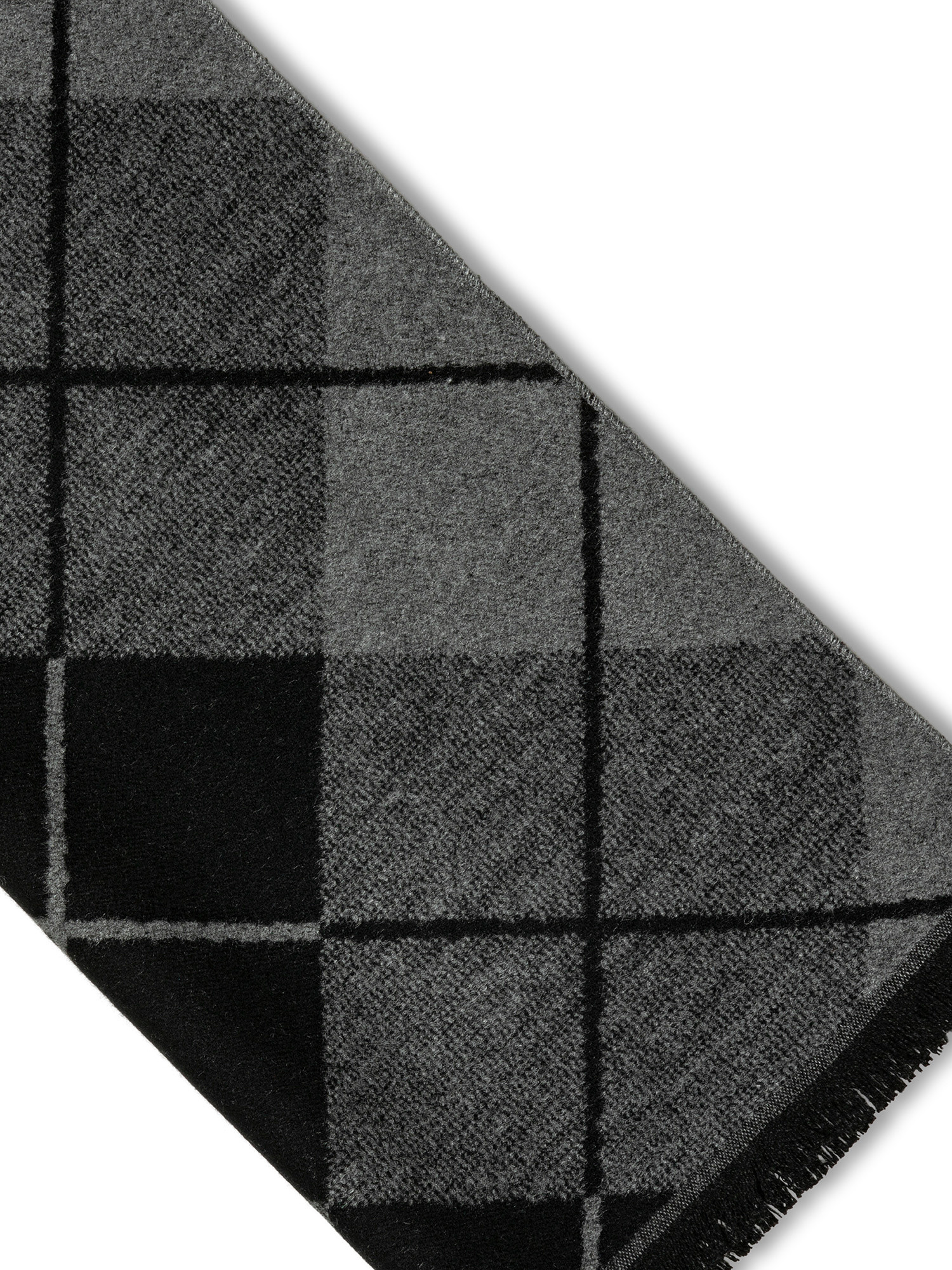 Luca D'Altieri - Diamond-patterned scarf, Black, large image number 1