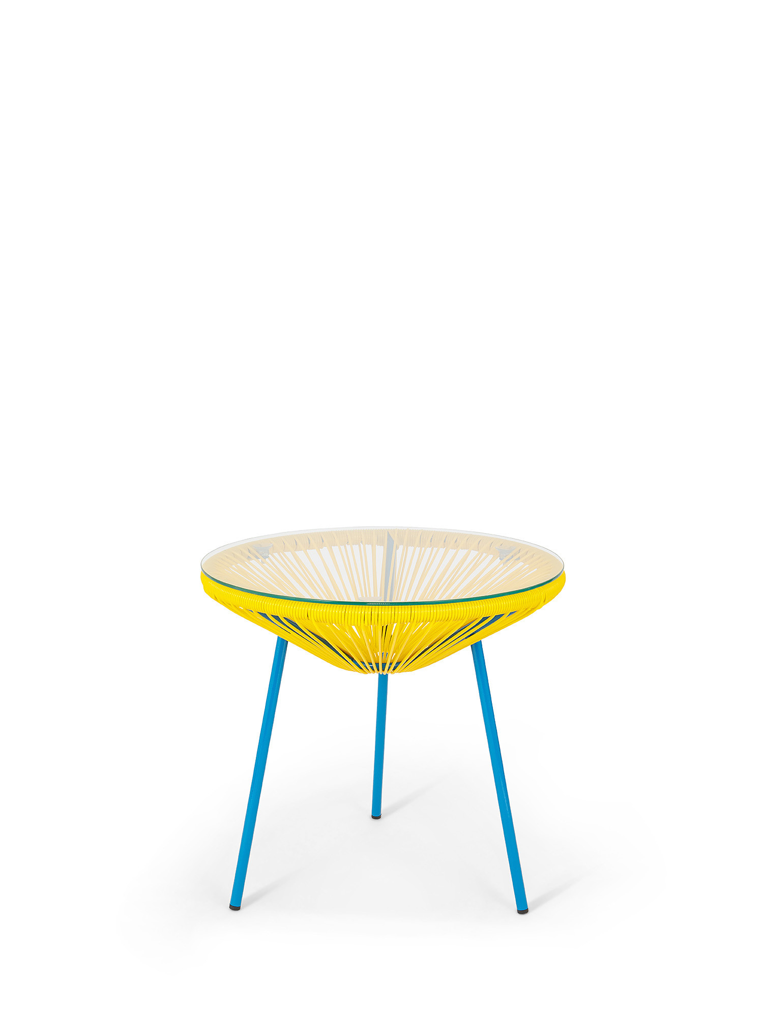 Round outdoor coffee table, Yellow, large image number 0