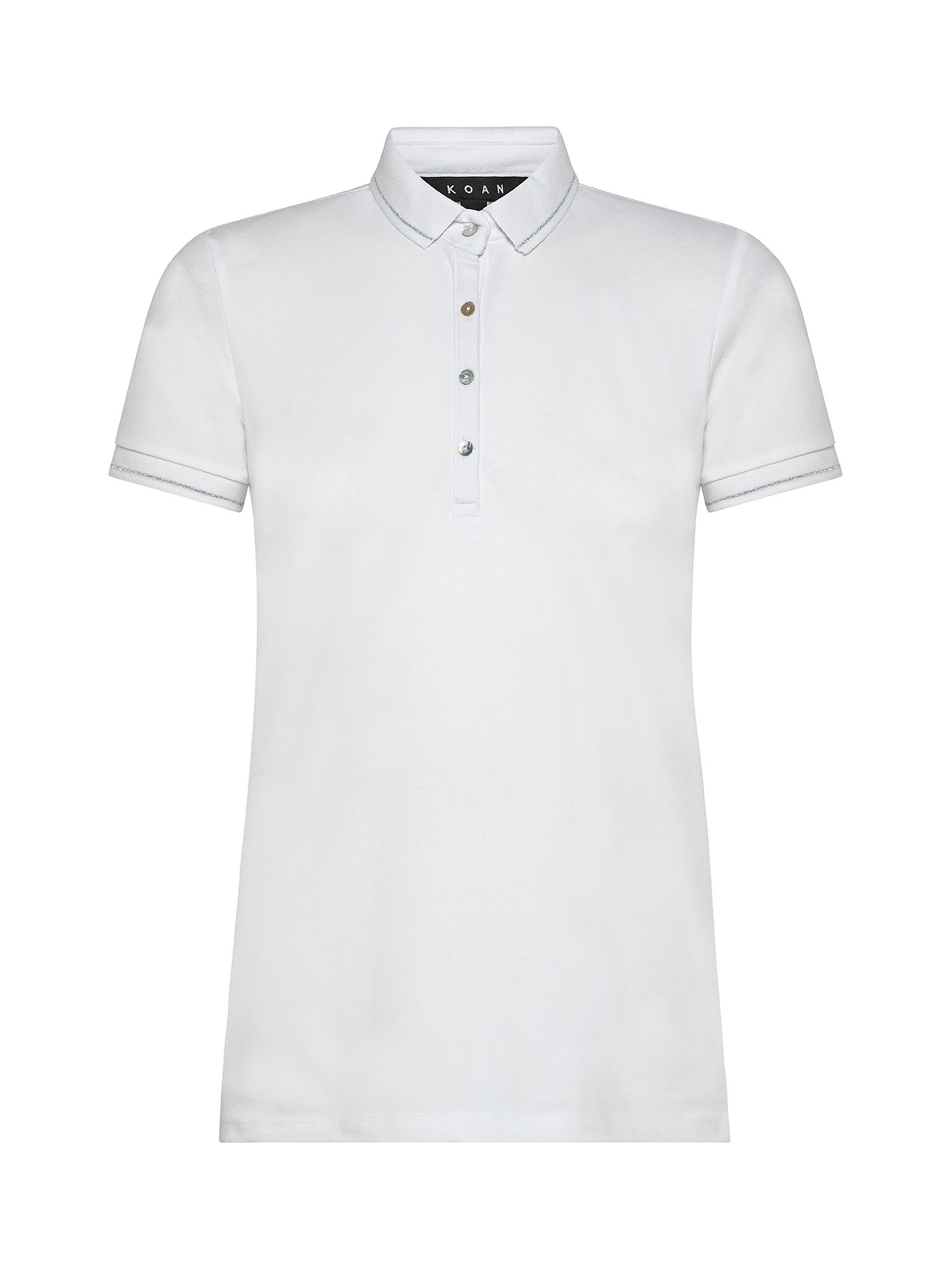Polo shirt with lurex details, White, large image number 0
