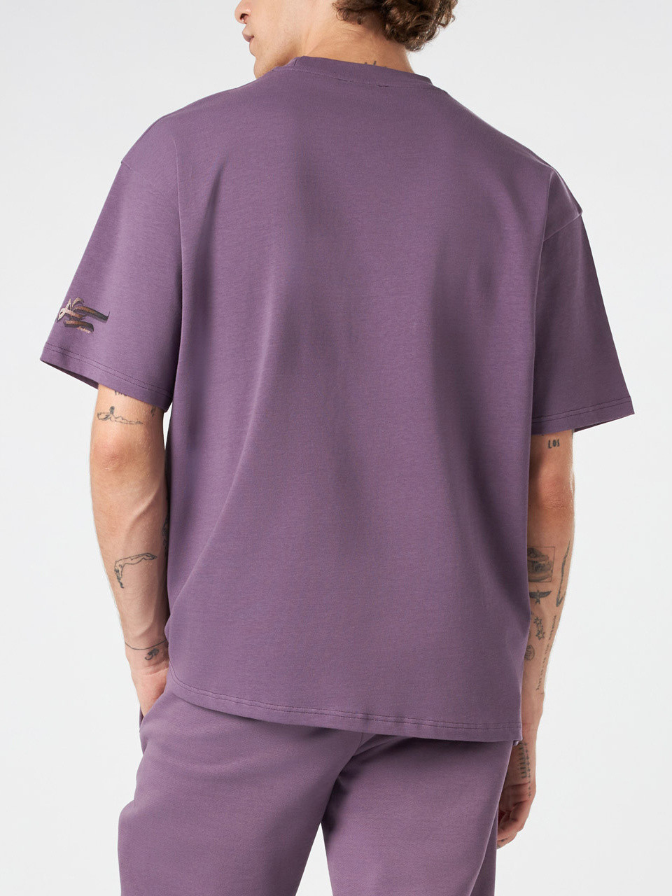 Phobia - Cotton T-shirt with shark print, Purple, large image number 4