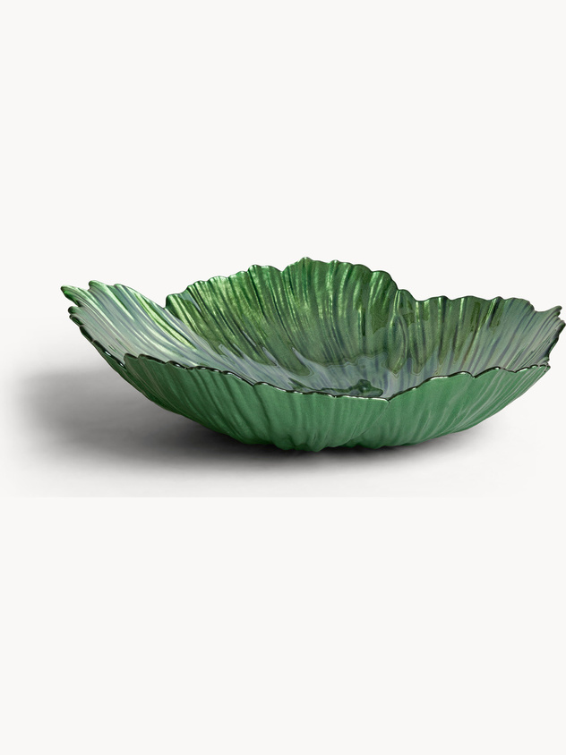 Flower-shaped glass bowl