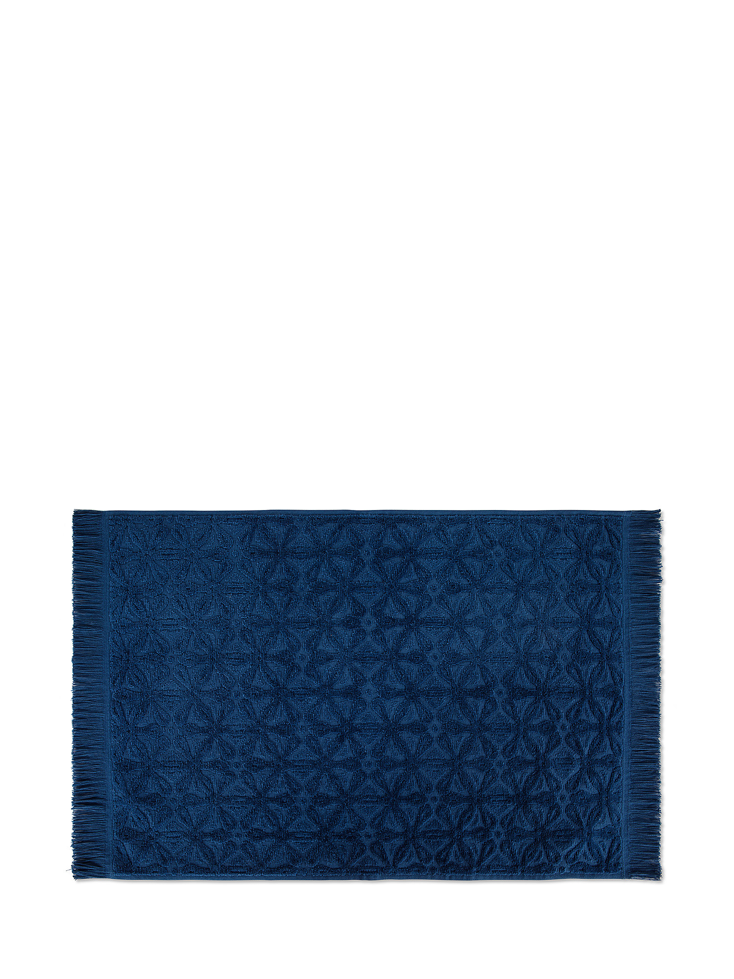 Asciugamano cotone velour motivo geometrico, Blu, large image number 1