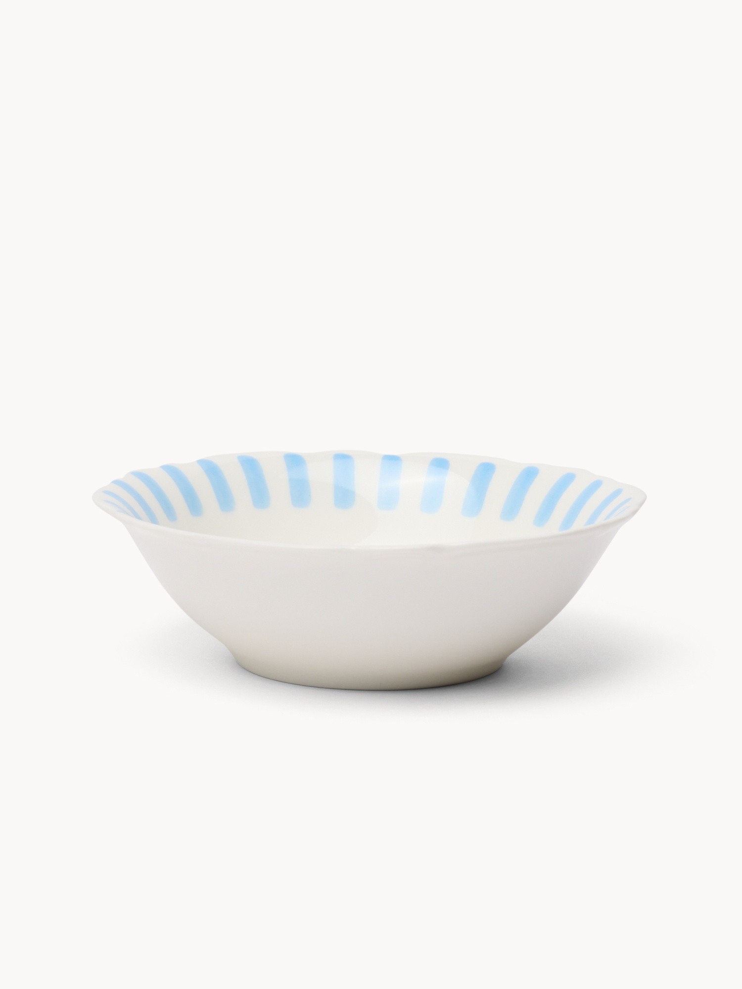 New Bone China Bowl with Blue Stripes - Introductory Price, Bianco/Azzurro, large image number 0