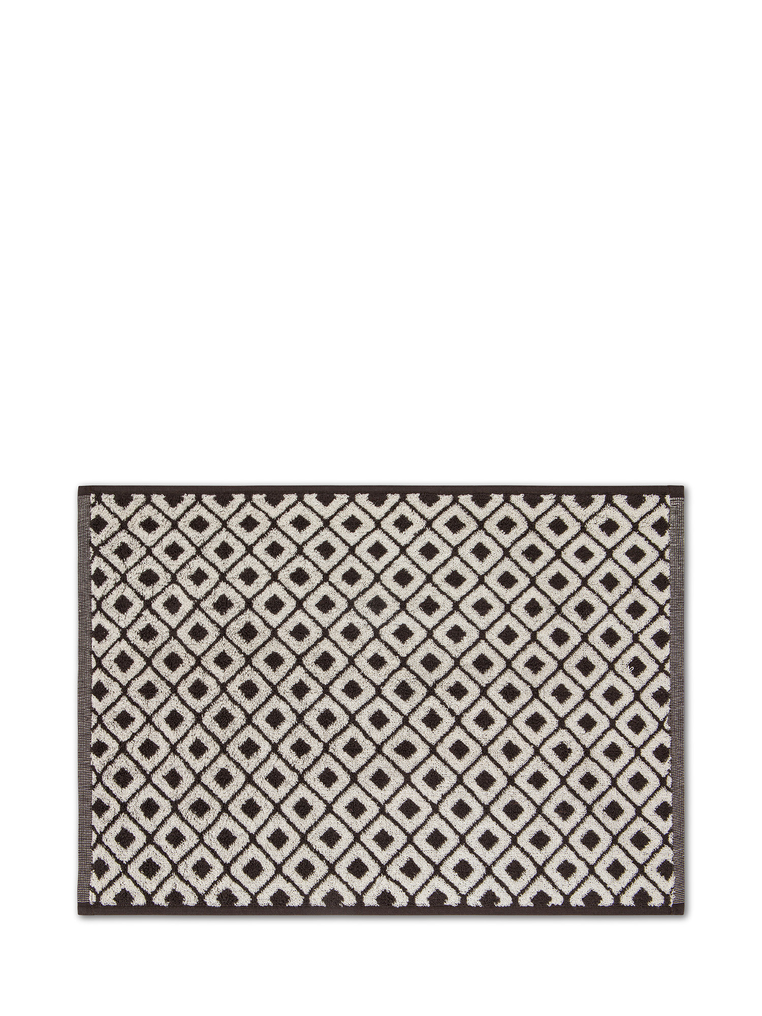 Asciugamano in spugna di cotone motivo quadri, Nero, large image number 1
