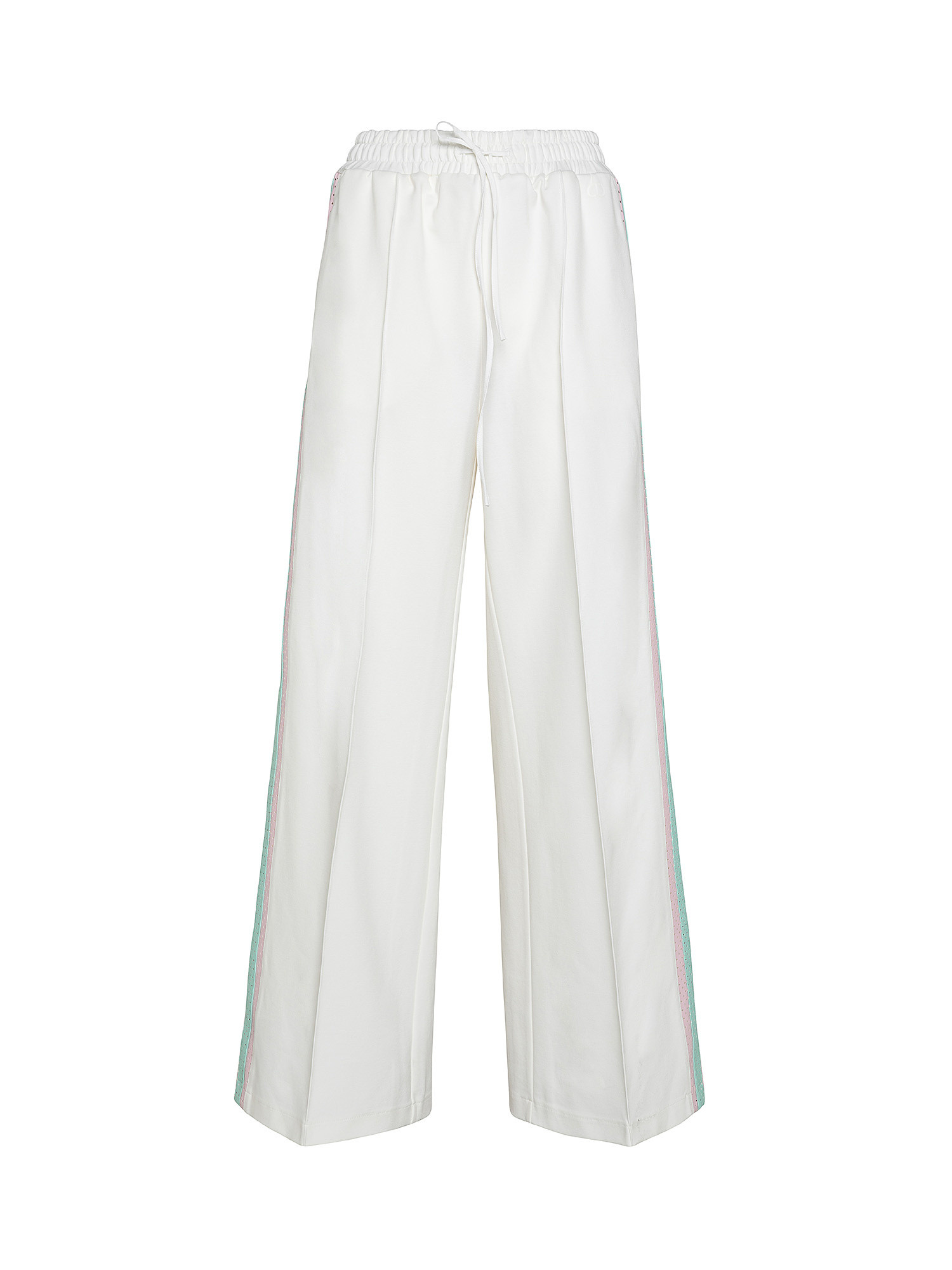 Trousers with perforated inserts, White, large image number 0