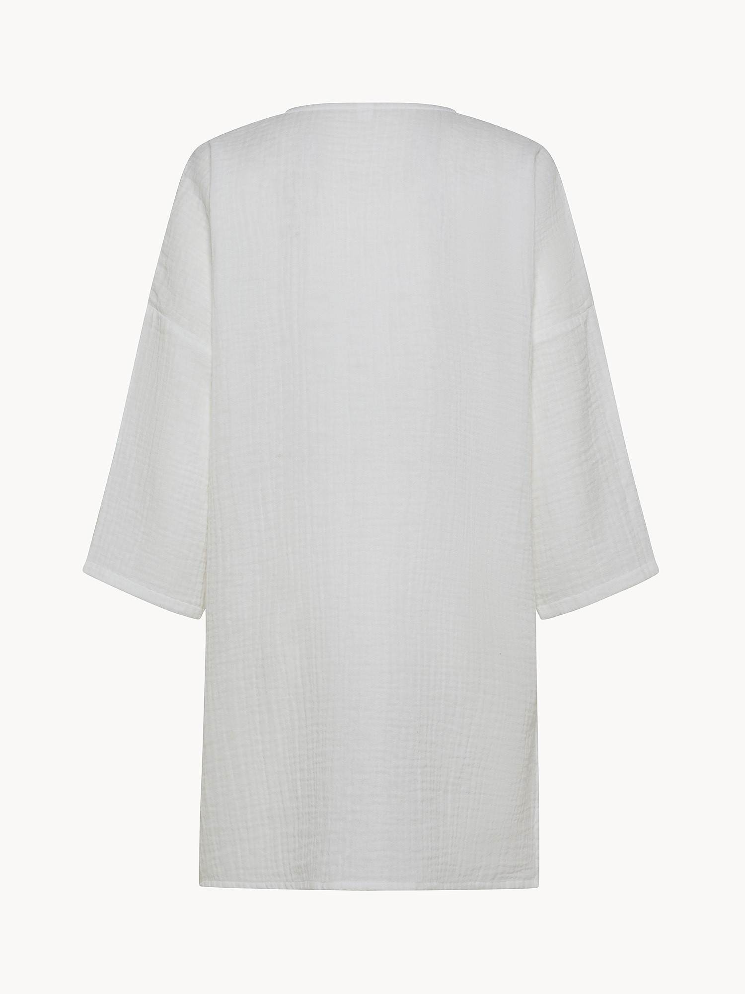 Plain Cotton Muslin Kaftan, White, large image number 1