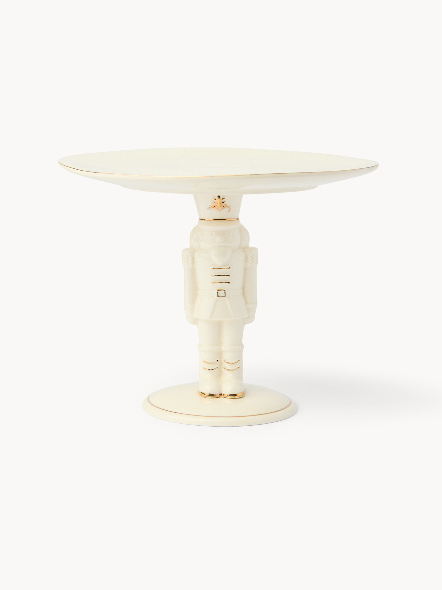 Ceramic stand with nutcracker base, White, large image number 0