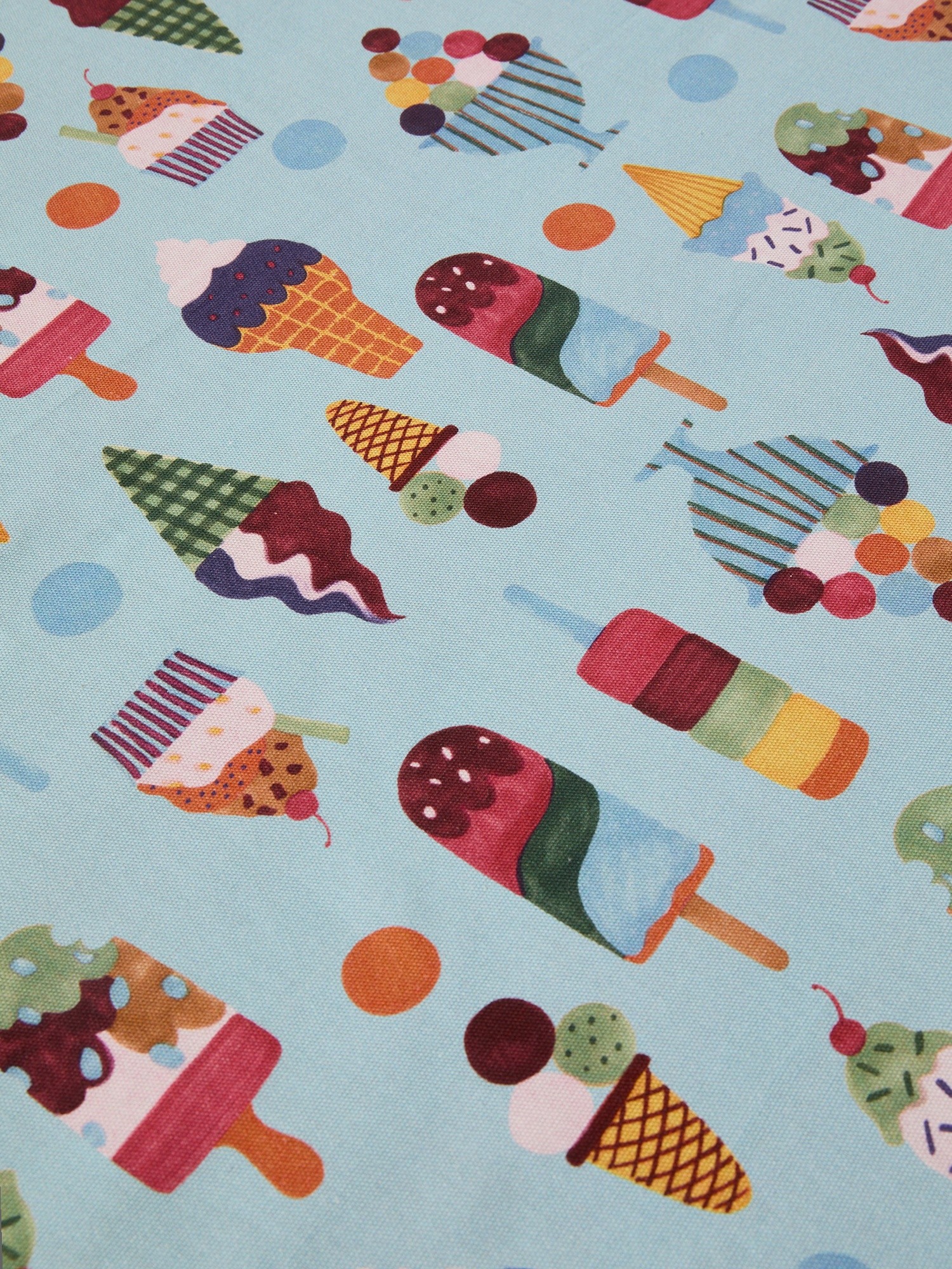 Ice Cream Print Cotton Panama Tablecloth - Discounted price, Multicolor, large image number 1