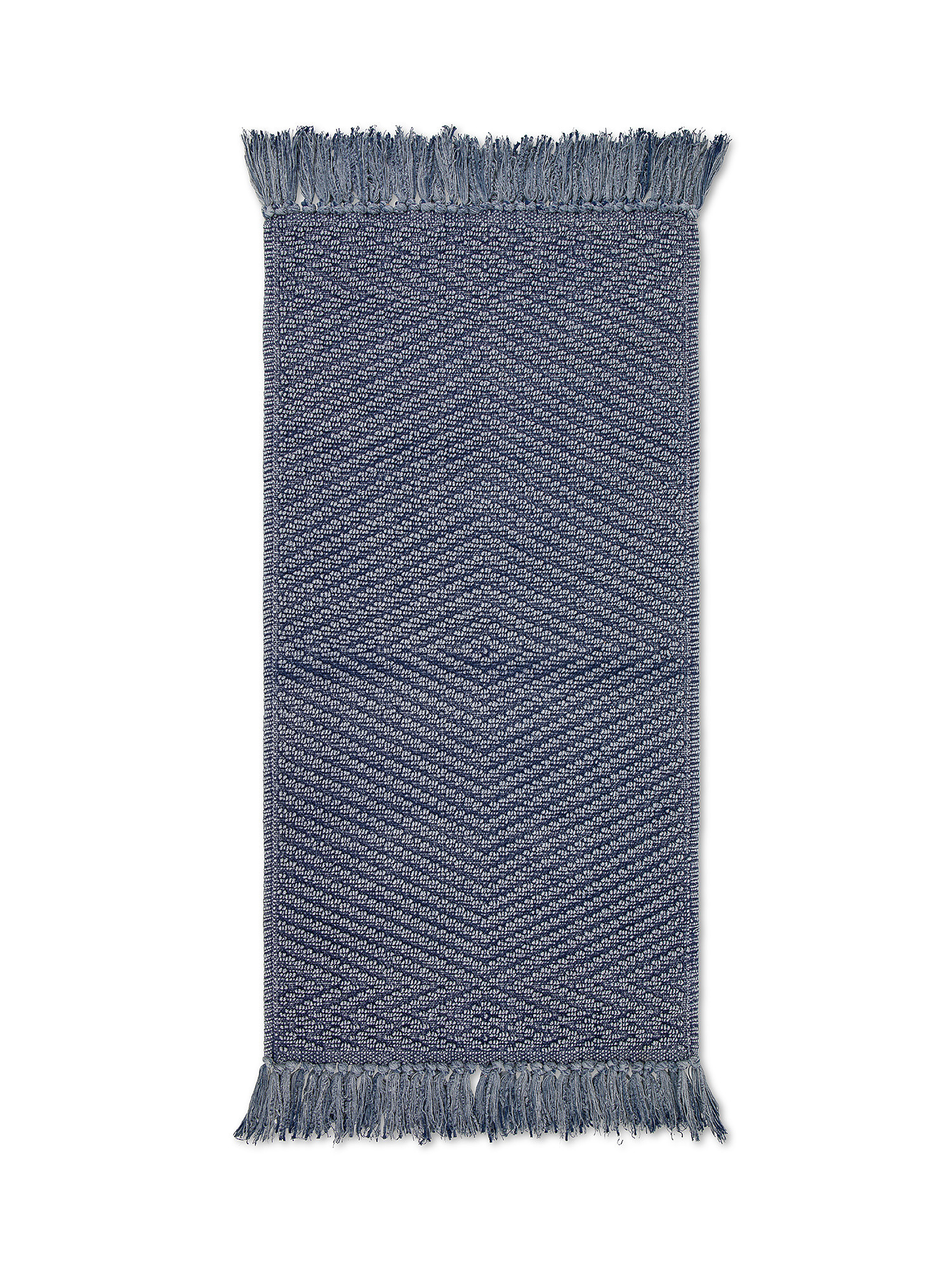 Tappeto bagno in cotone jacquard, Blu, large image number 0