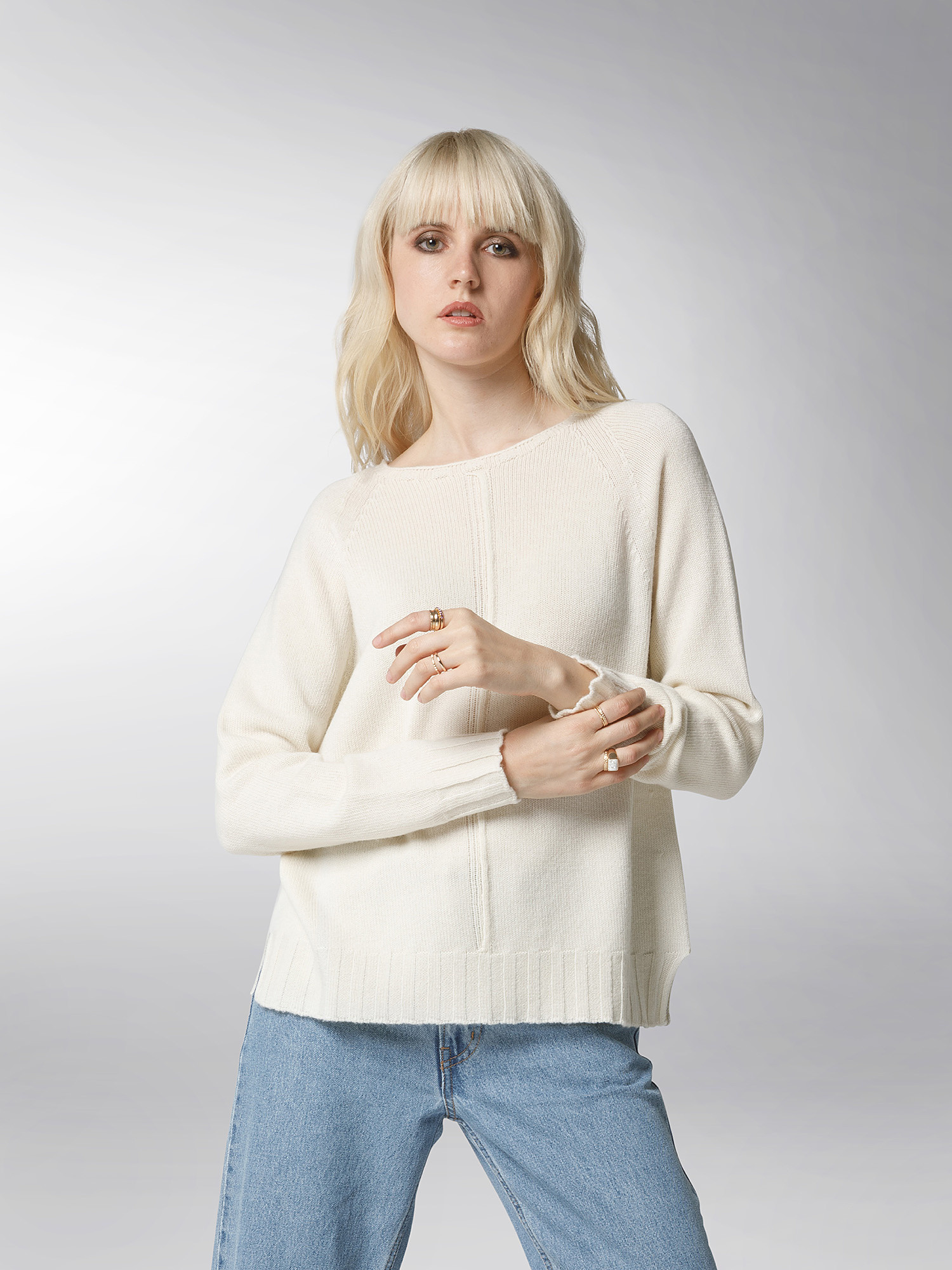 K Collection - Crewneck pullover, Ecru, large image number 4