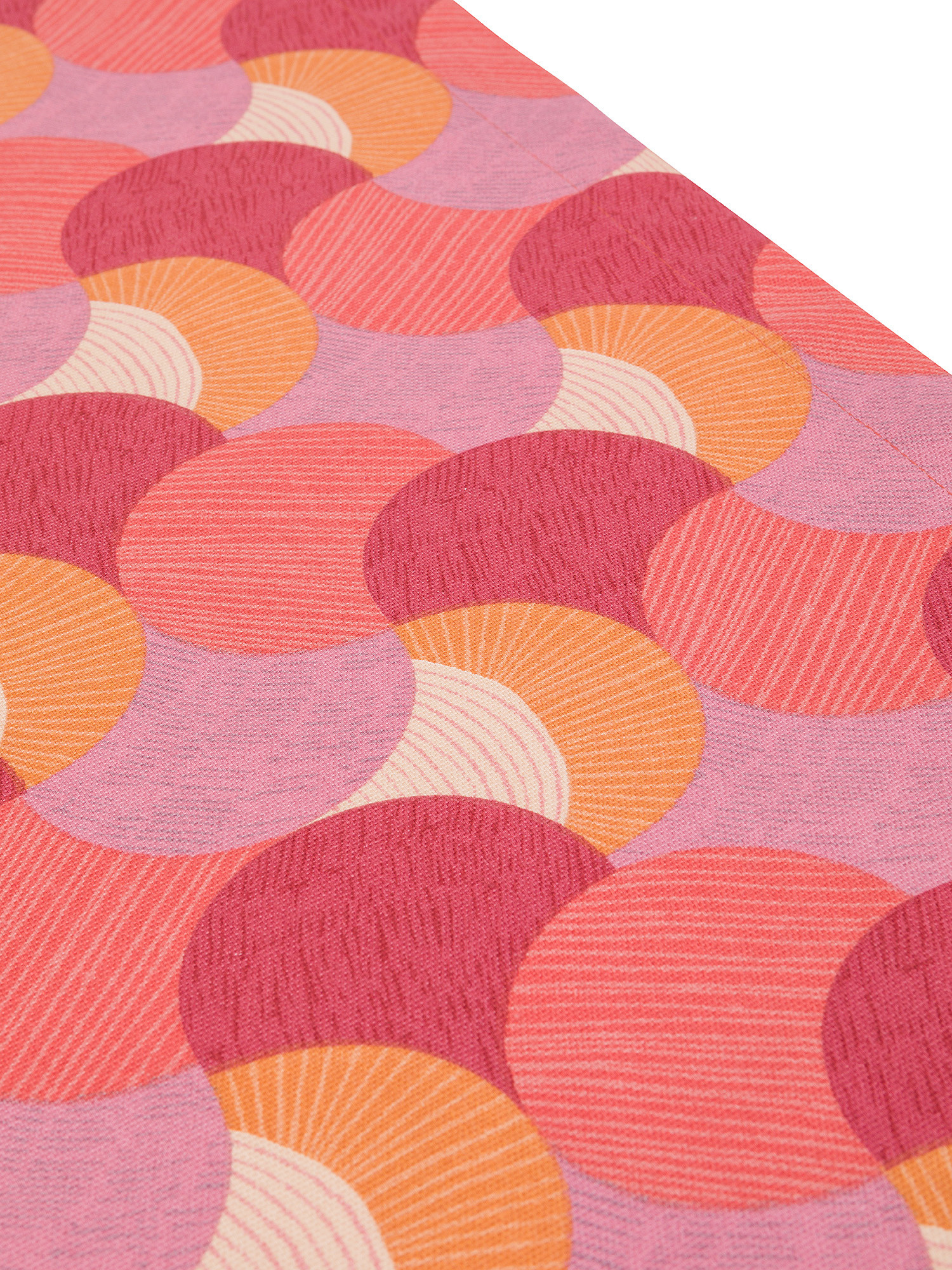 Geometric print cotton runner, Dark Pink, large image number 1