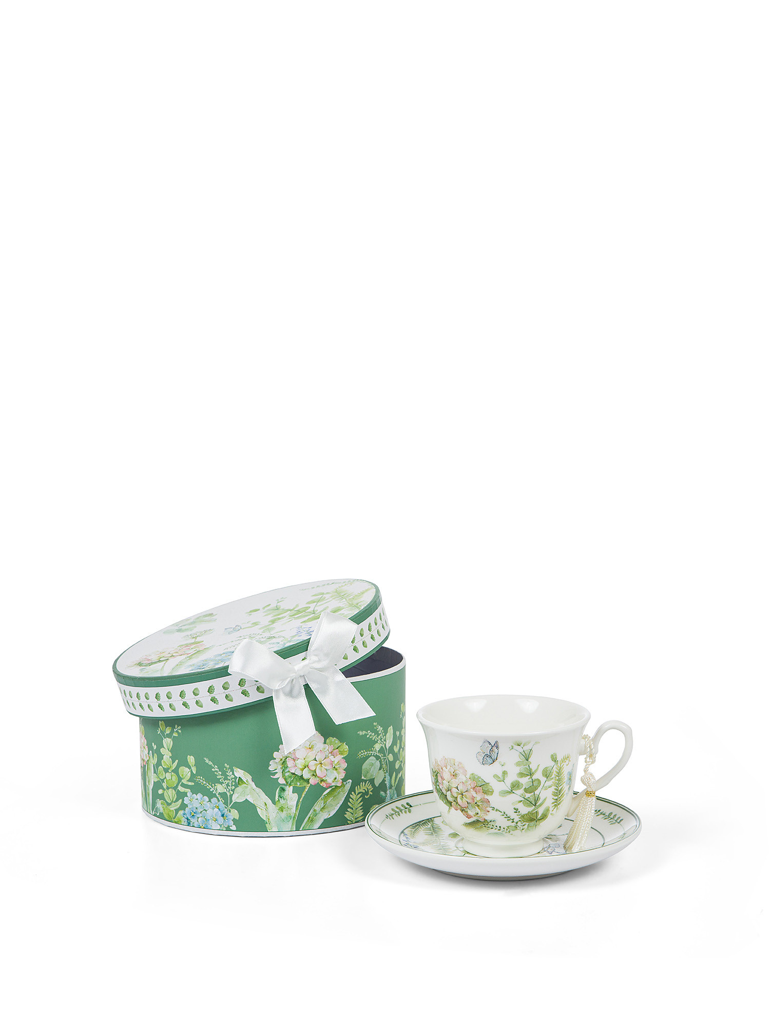 New bone china tea cup with botanical motif, Multicolor, large image number 0
