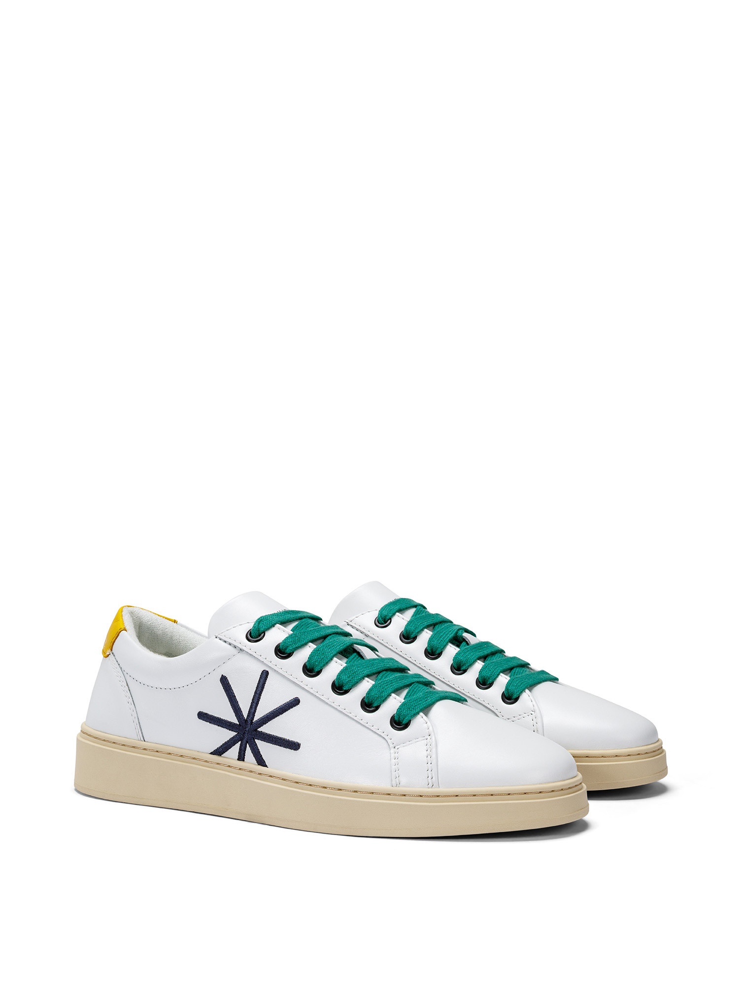 Manuel Ritz - Leather sneakers with logo, White, large image number 1