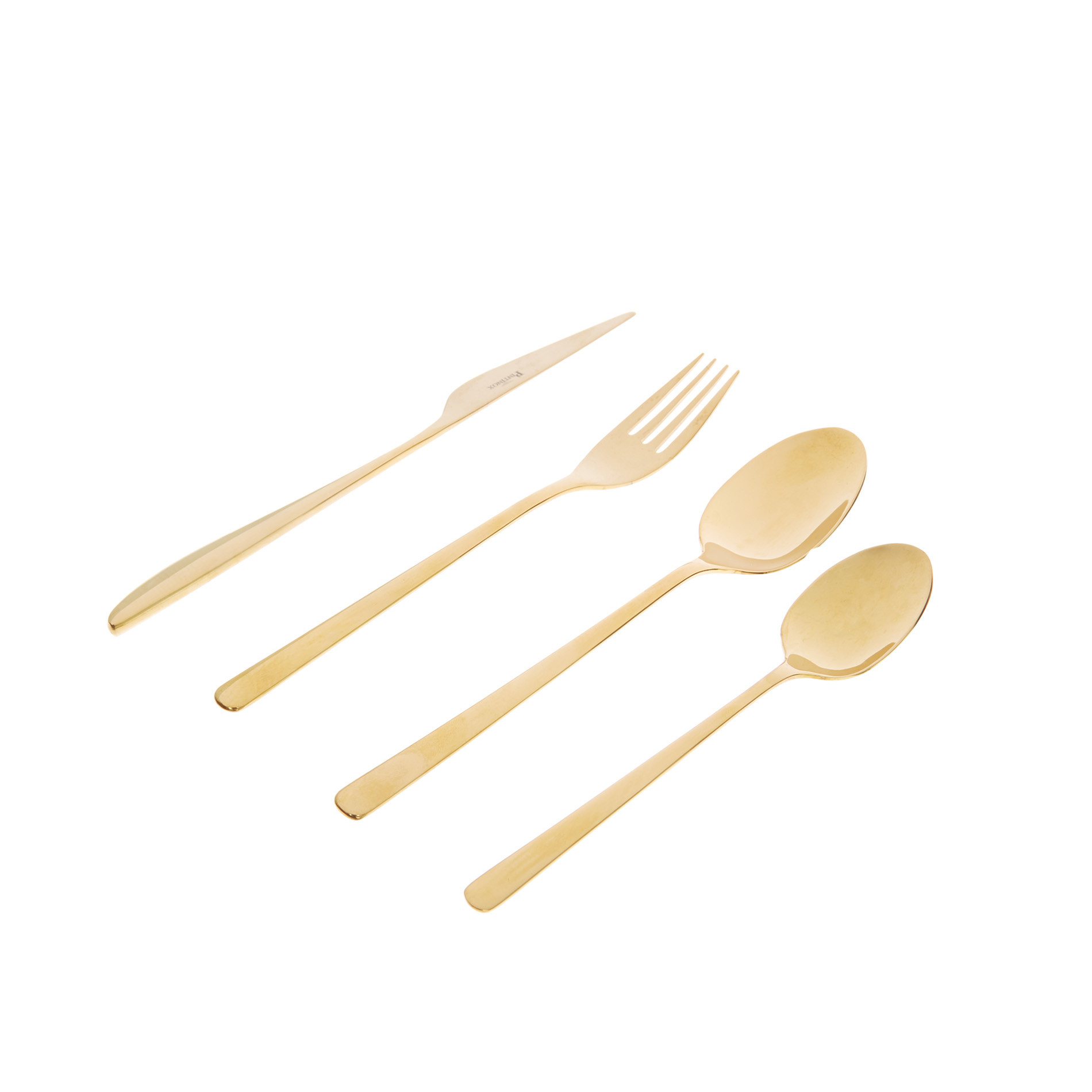Set of 24 Eleven gold steel cutlery, Gold, large image number 0
